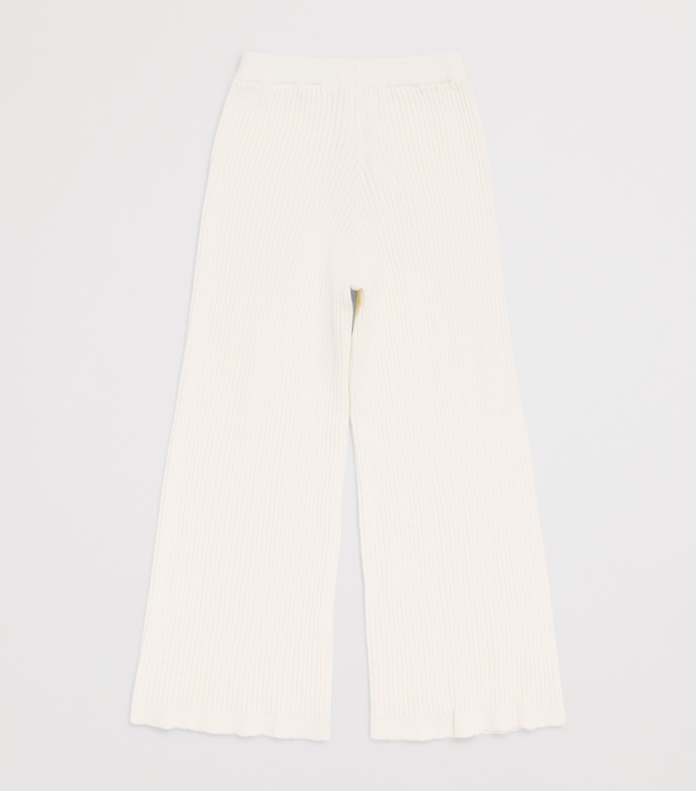 Louise Misha Cotton Knitted Salia Trousers (4-12 Years) Cream Image 2