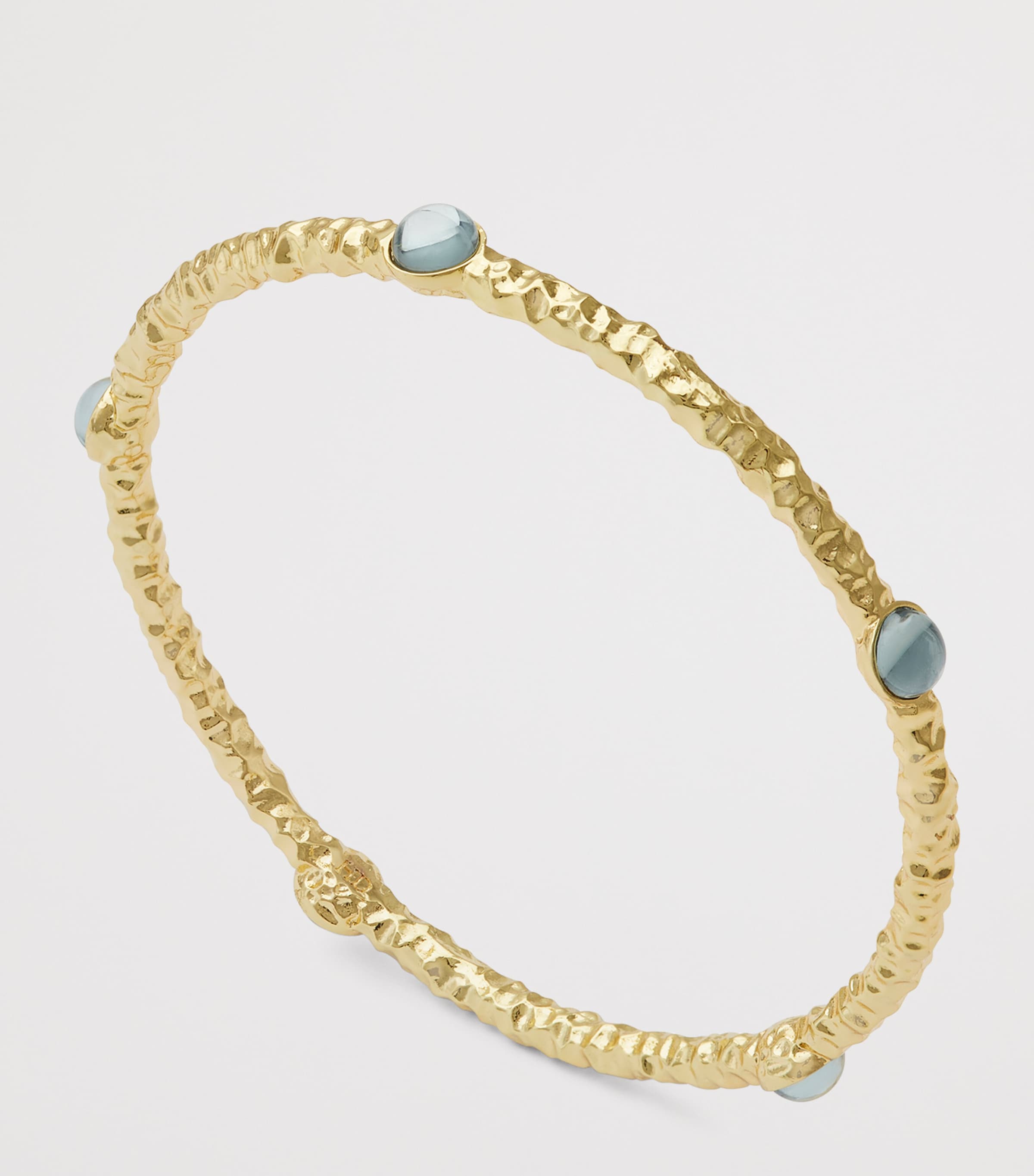 Gold-Plated Cabochon Bangle BLUE Image 2