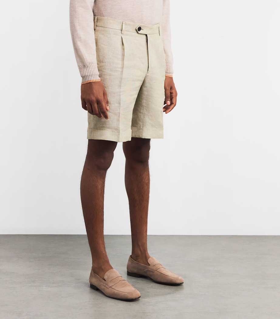 Fioroni Cashmere Mens Linen Shorts Natural Image 3