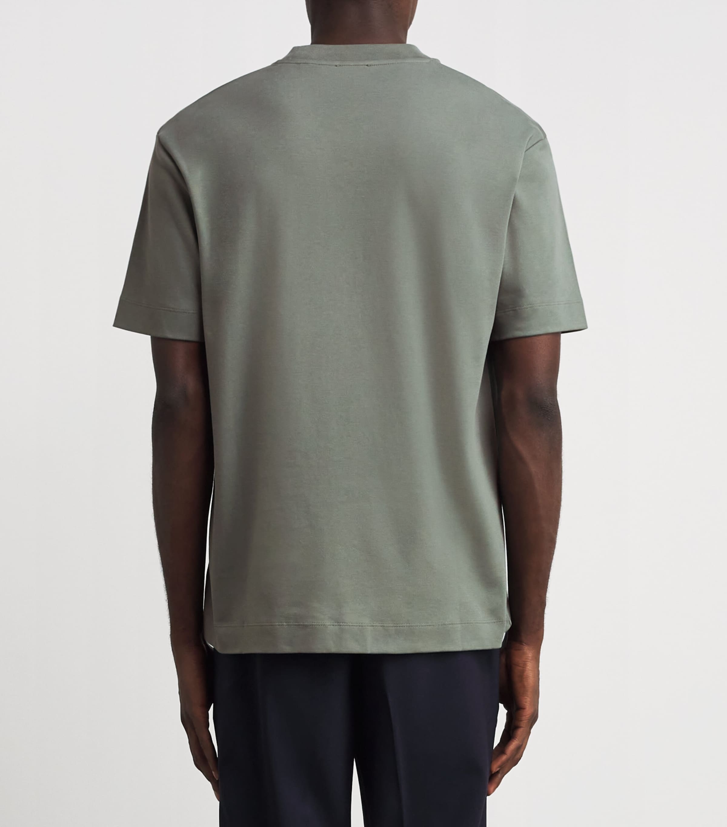 Sunspel Mens Brushed Supima Cotton T-Shirt Gnij Dusk Green Image 4