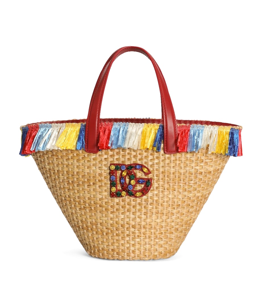 Dolce&Gabbana Kids Faux Rafifia Coffa Bag Carretto F.bco Image 1