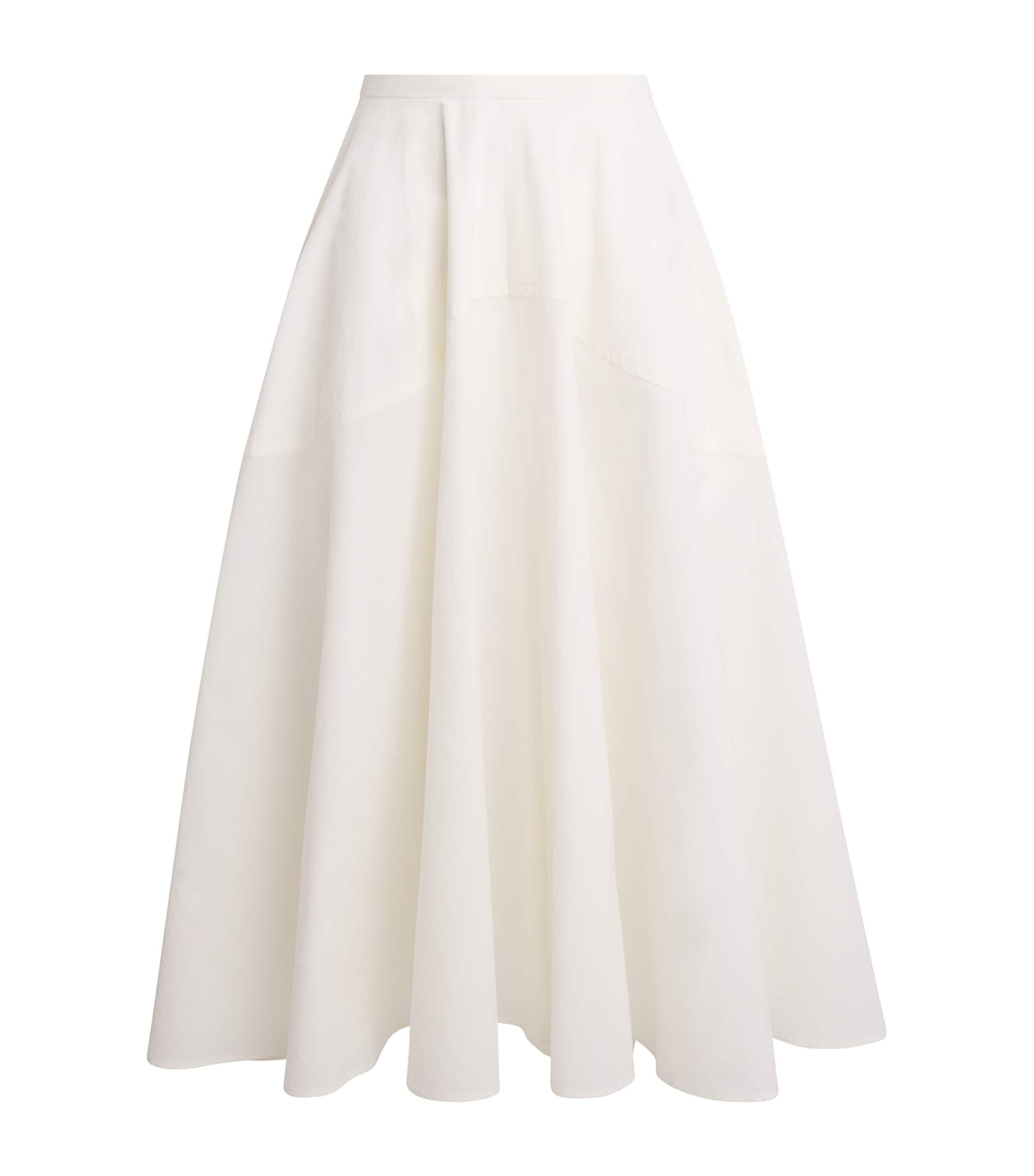 Bite Studios Organic Cotton Maxine Midi Skirt In White