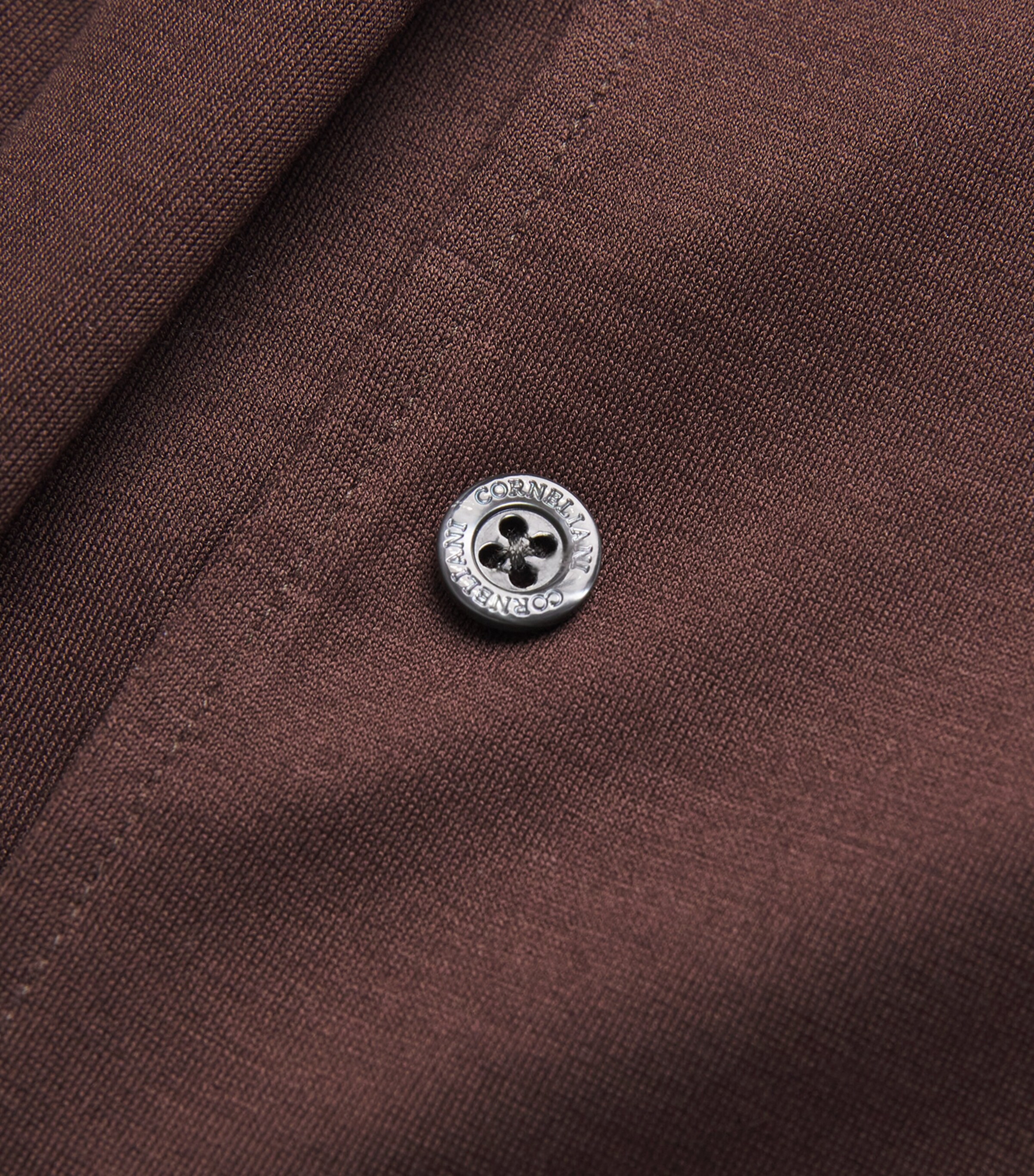 Corneliani Mens Cotton Long-Sleeve Shirt Brick Brown Image 5
