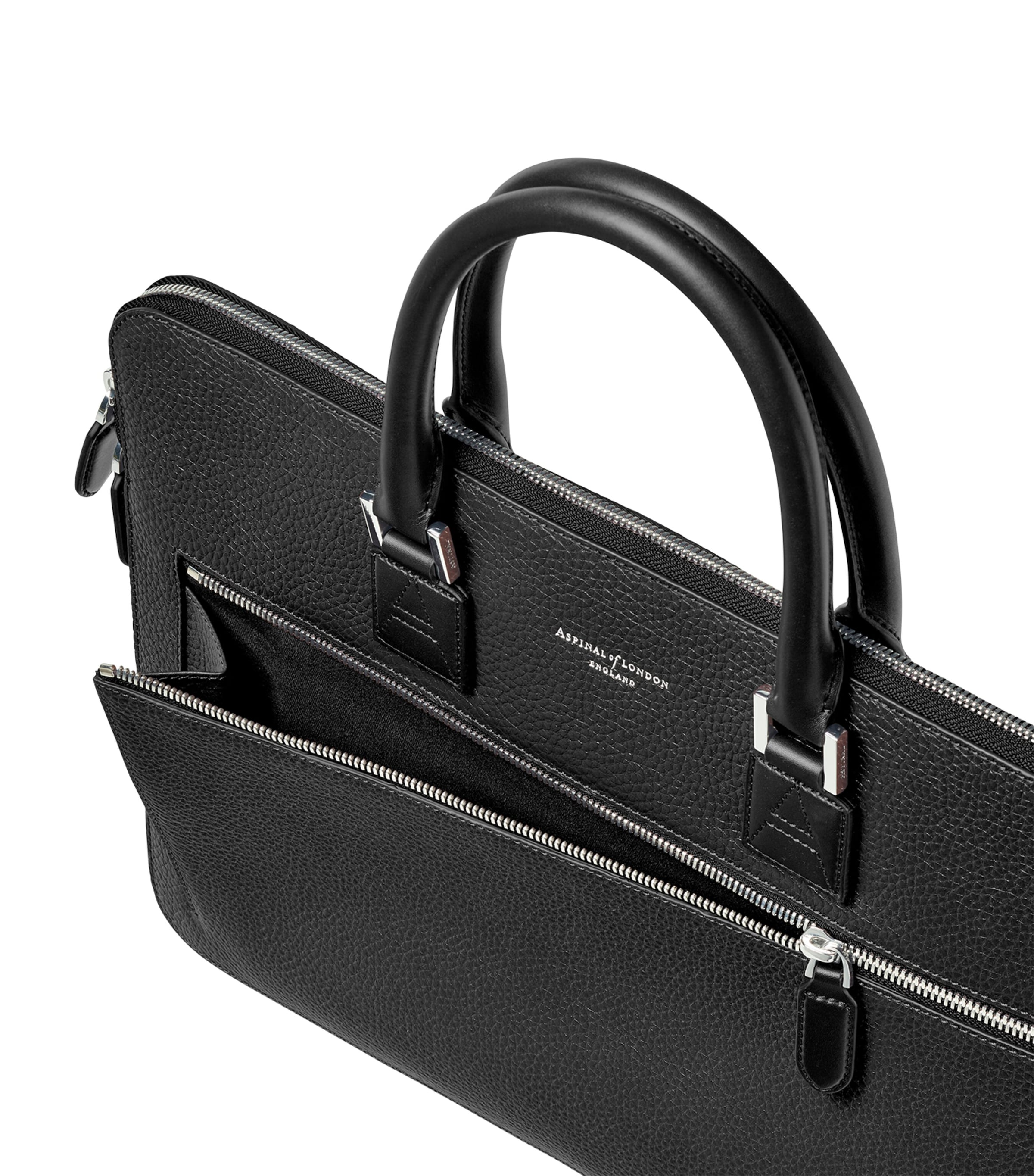 Leather Connaught Briefcase BLACK Image 5