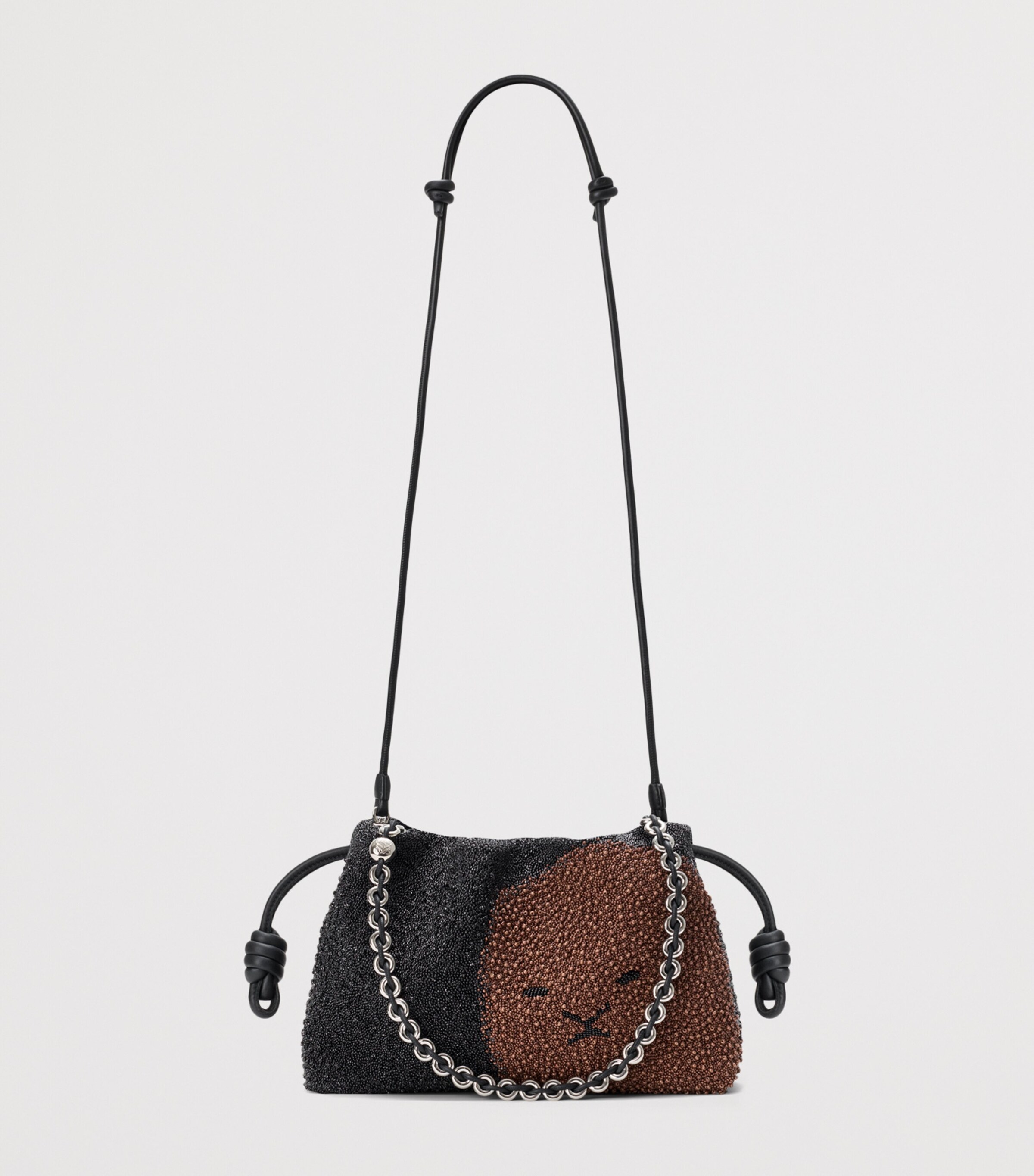 LOEWE Medium Beaded Lion Flamenco Clutch Bag Black/pecan Image 10