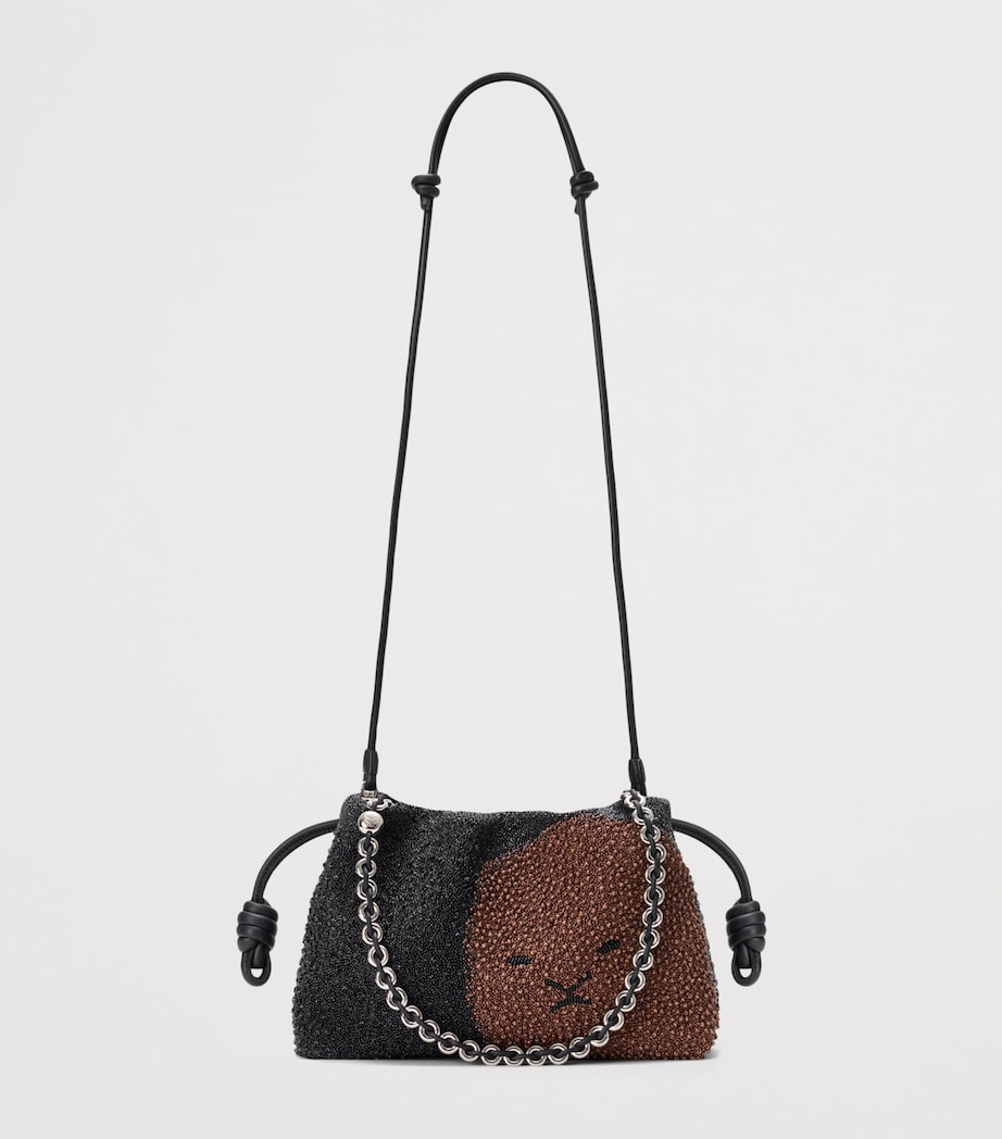 LOEWE Medium Beaded Lion Flamenco Clutch Bag Black/pecan Image 10