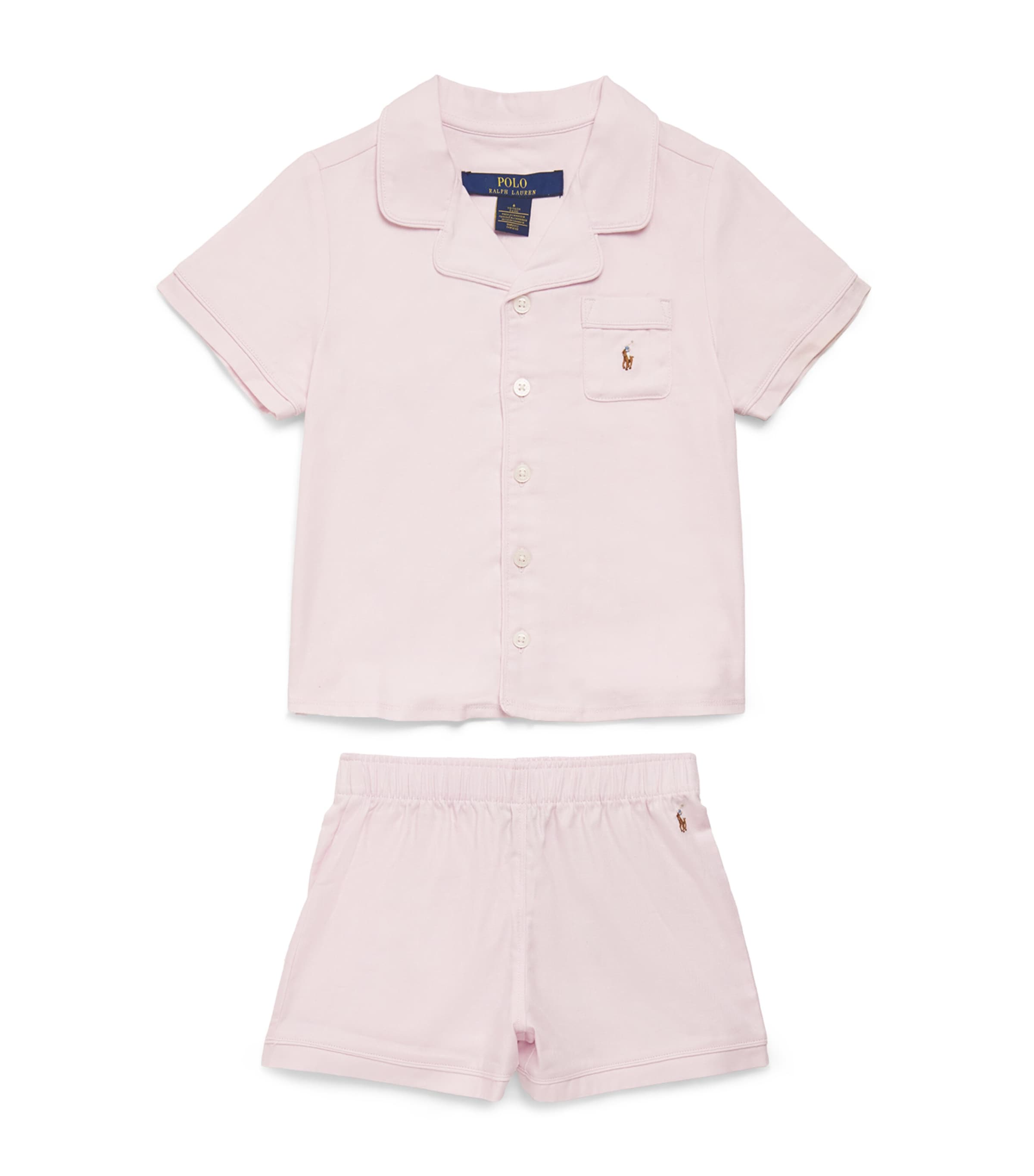 Shop Ralph Lauren Cotton Pyjama Set In Pink