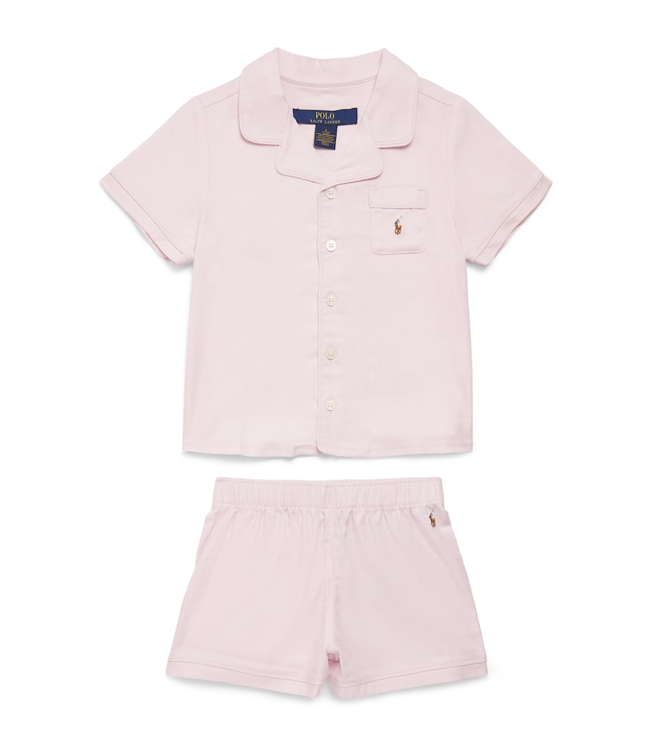 Ralph Lauren Kids Cotton Pyjama Set (4-6 Years) Deco Pink Oxford Image 1