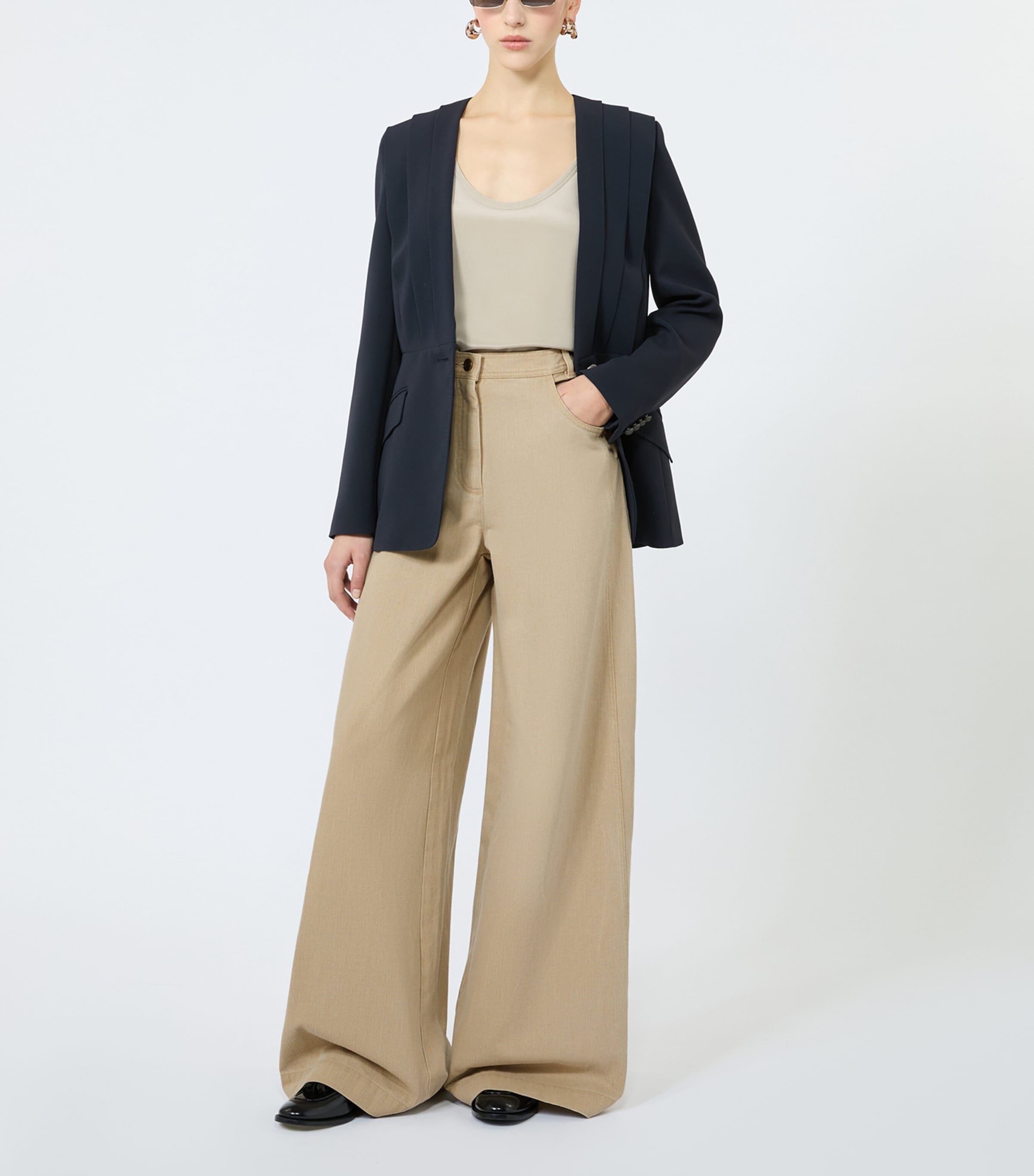 Max Mara Womens Wide-Leg Jeans Stone Image 2