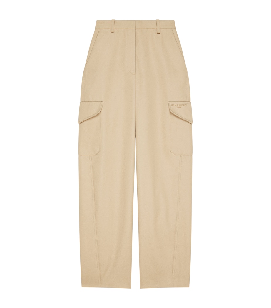 Cotton-Wool Cocoon Cargo Trousers BEIGE Image 1