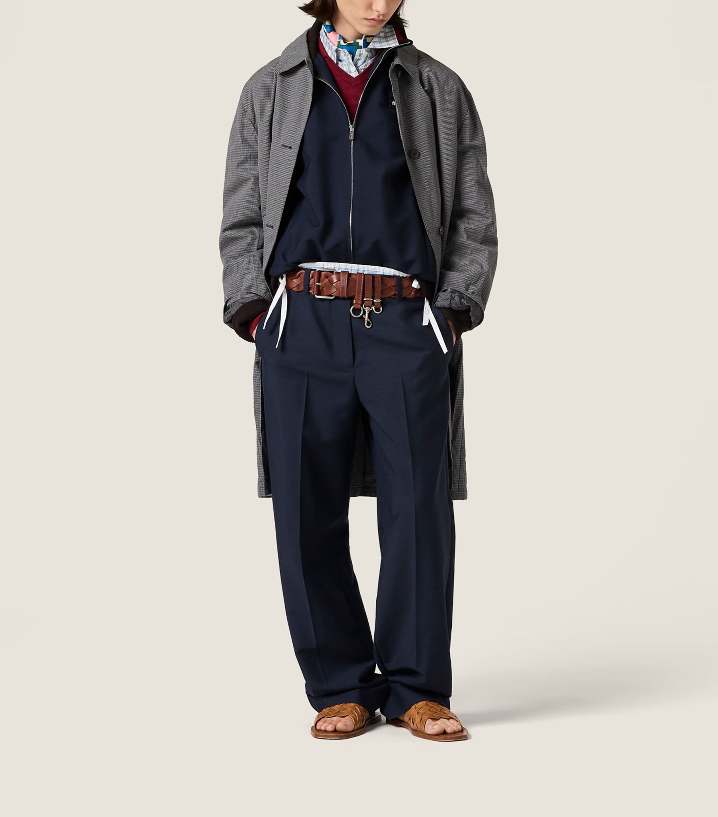 Miu Miu Womens Mohair-Virgin Wool Blouson Jacket Blue Image 2