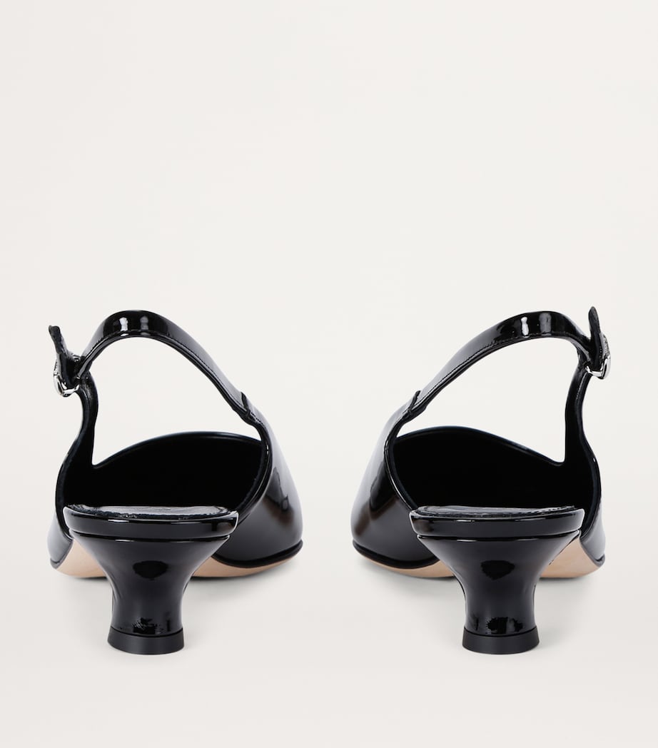 Patent Leather Slingback Pumps 35 BLACK Image 2