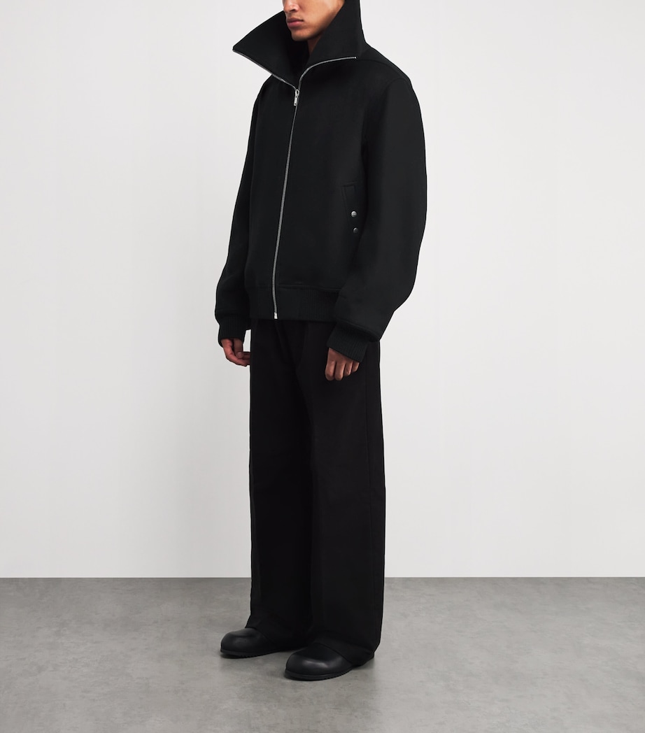 Virgin Wool Melton Blixa Dracucollar Jacket BLACK Image 2