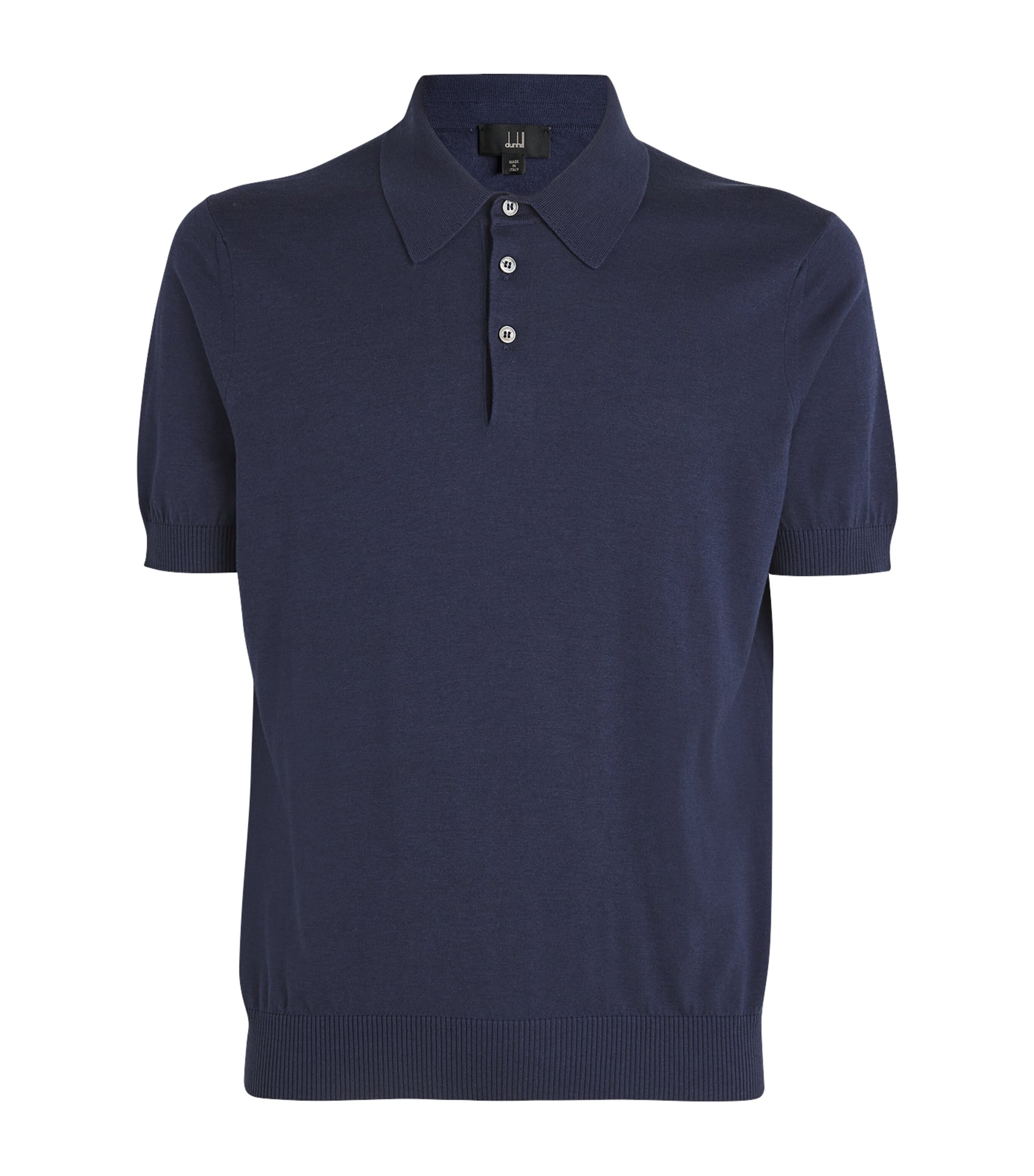 Shop Dunhill Cotton-mulberry Silk Polo Shirt In Blue