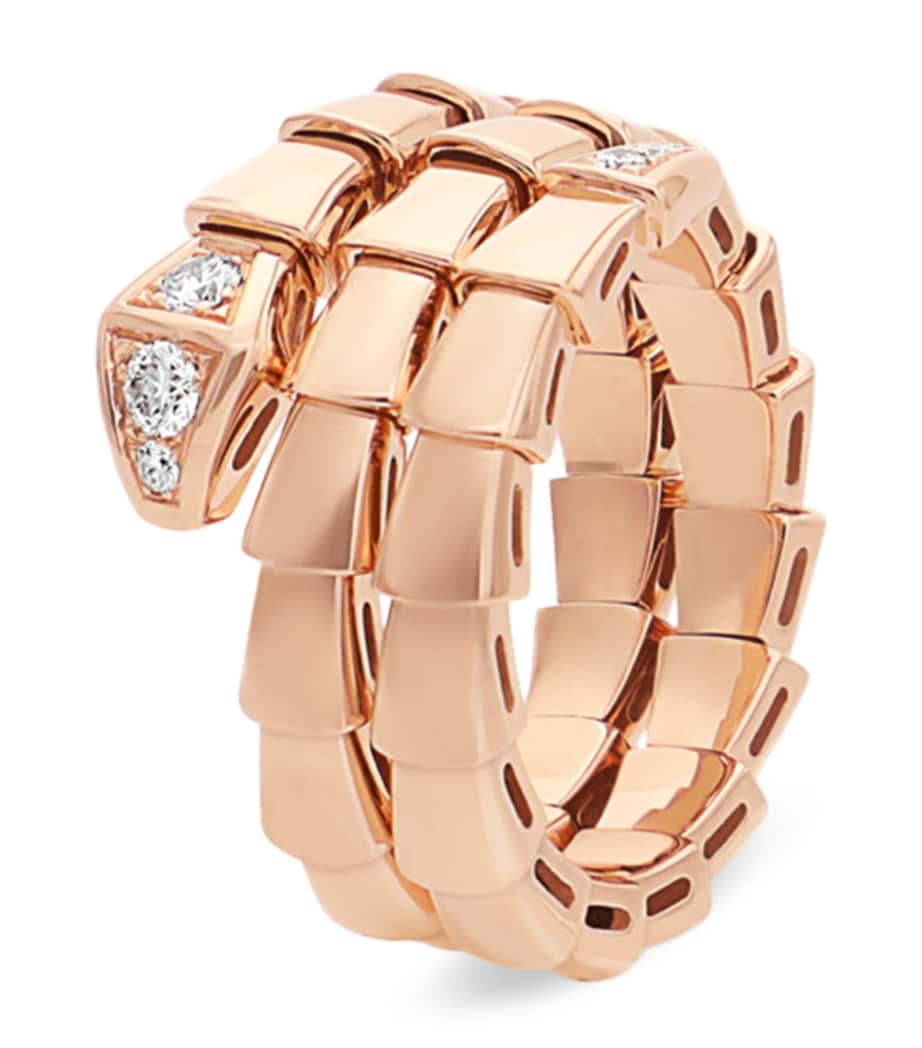 Rose Gold and Diamond Serpenti Viper Ring PINK GOLD Image 2