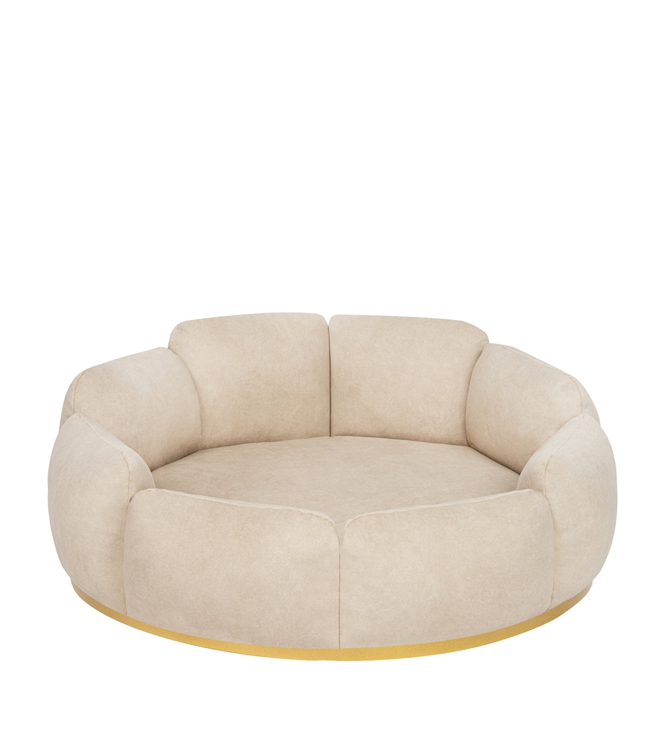 Looty Medium Camelia Dog Sofa Beige+gold