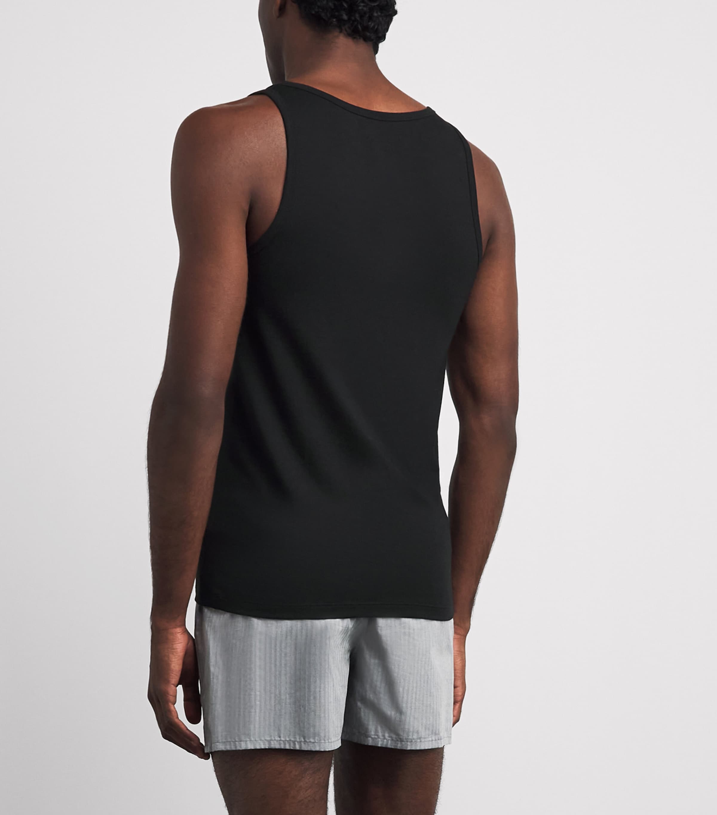 Falke Mens Egyptian Cotton Vests (Pack of 2) Black Image 3
