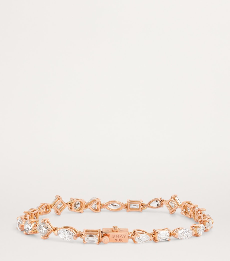 Rose Gold and Mixed Diamond Tennis Bracelet ROSE GOLD Image 3