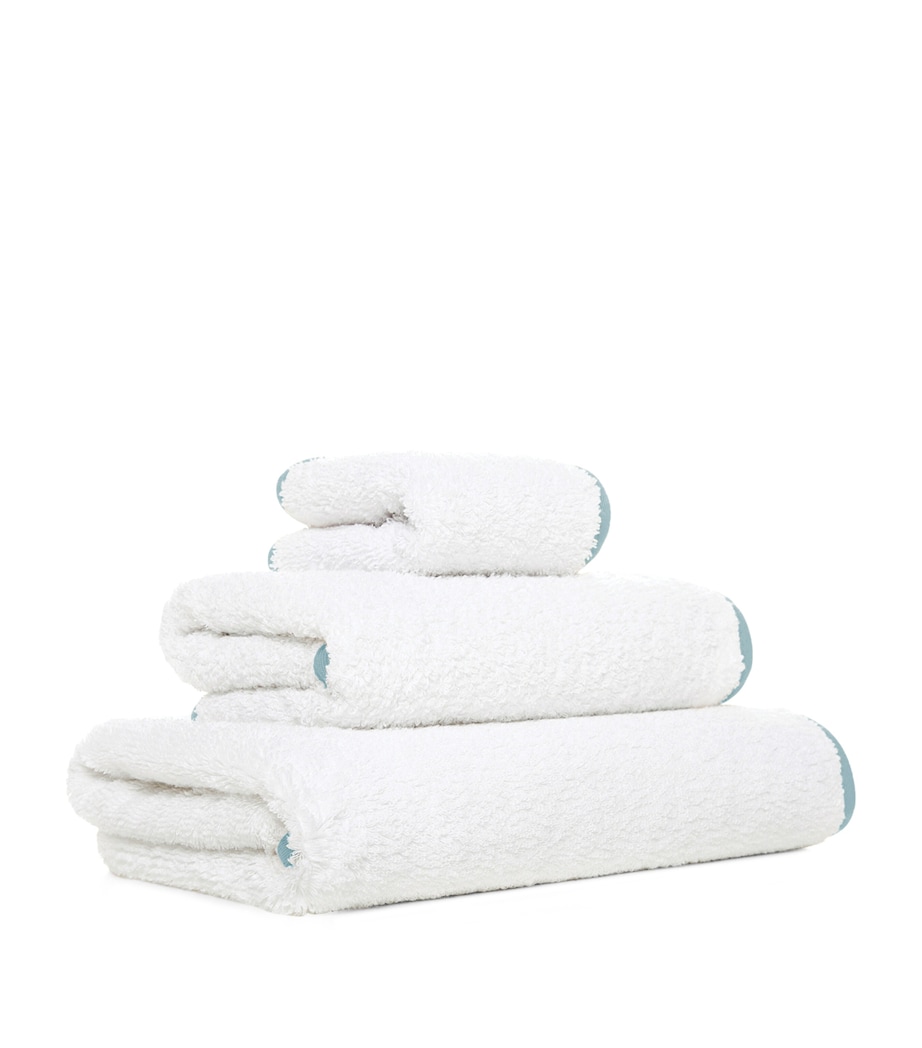 Egyptian Cotton Portobello Hand Towel (50cm x 100cm) WHITE/SEAMIST Image 3