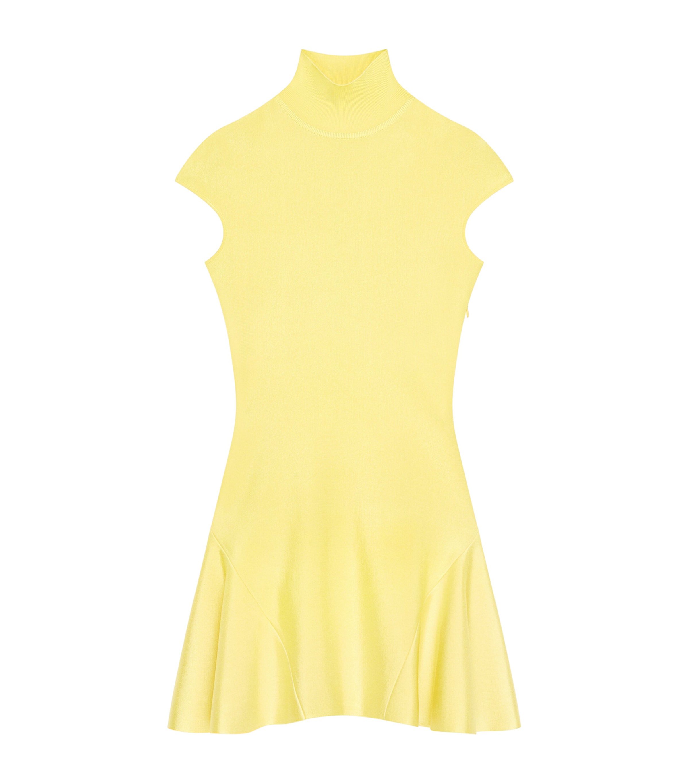 Givenchy Womens Knit Cap-Sleeve Mini Dress Acid Yellow Image 1