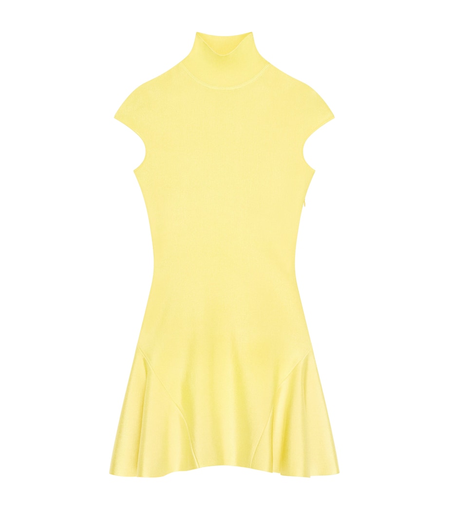 Givenchy Womens Knit Cap-Sleeve Mini Dress Acid Yellow Image 1