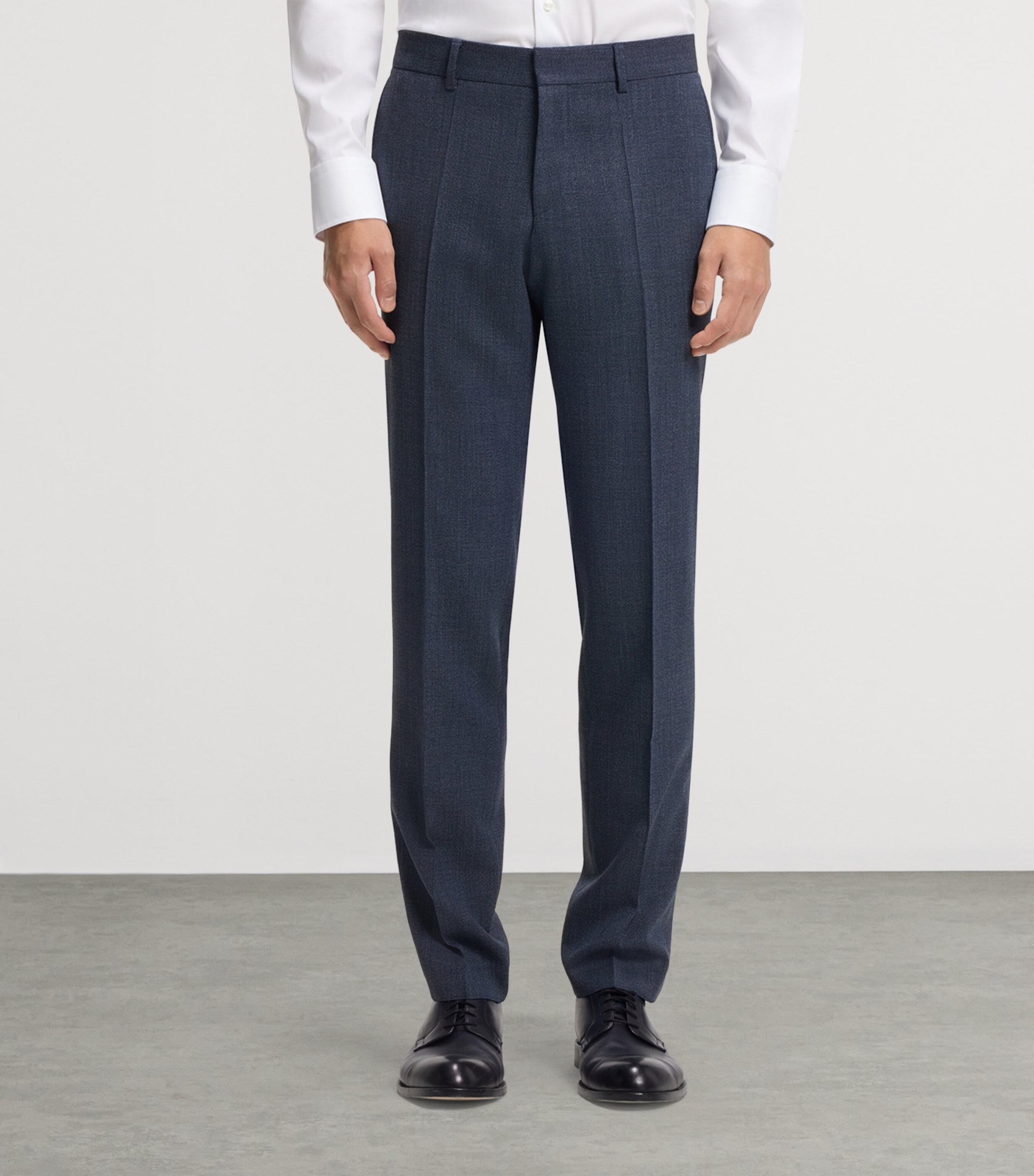 BOSS Mens Stretch-Wool Slim Trousers Image 2