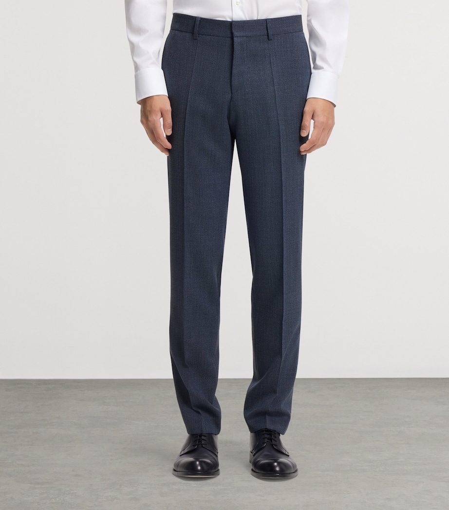 BOSS Mens Stretch-Wool Slim Trousers Image 2