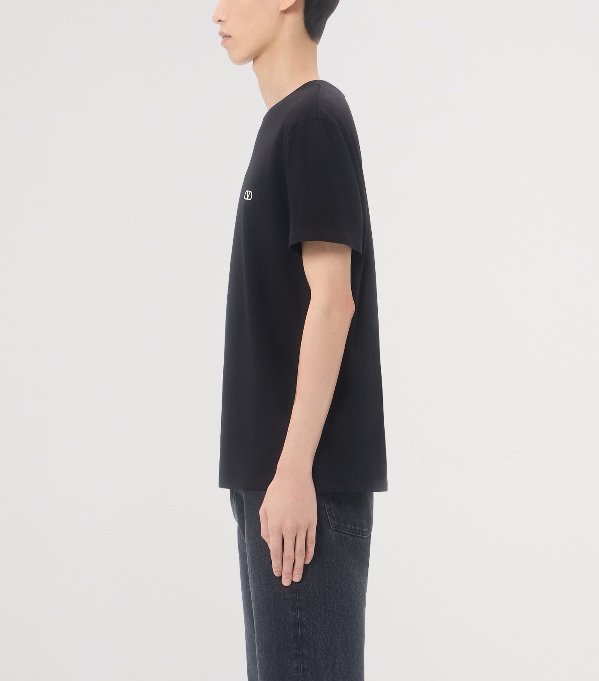 Valentino Mens Cotton VLogo T-Shirt Image 4