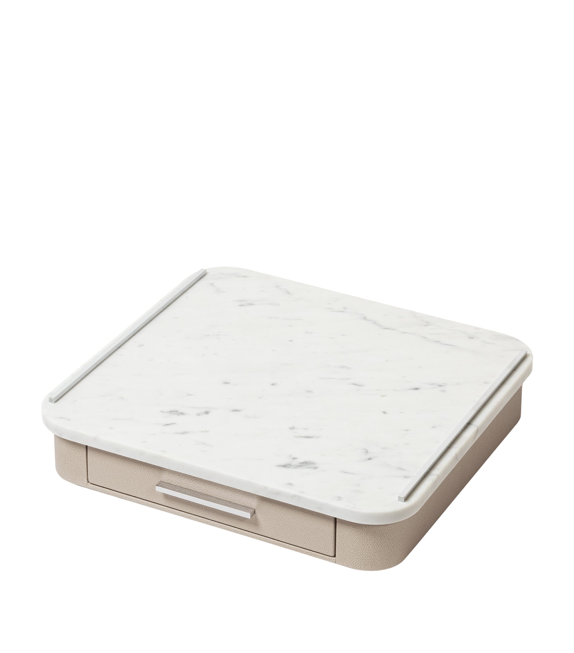 Giobagnara Leather and Marble Saint-Germain Coffee Drawer Organiser Arabes Stn Chrm Image 1