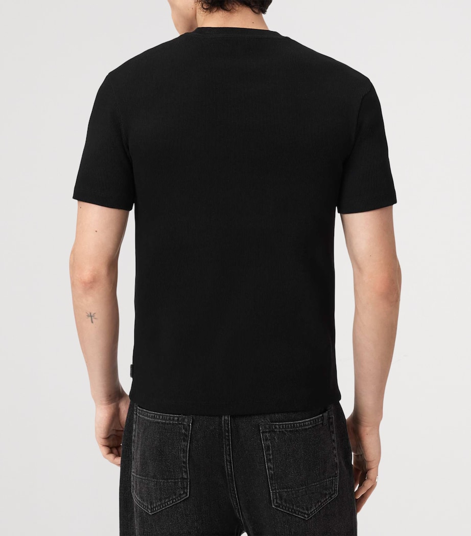 AllSaints Mens Organic Cotton-BlendTheo T-Shirt Black Image 4