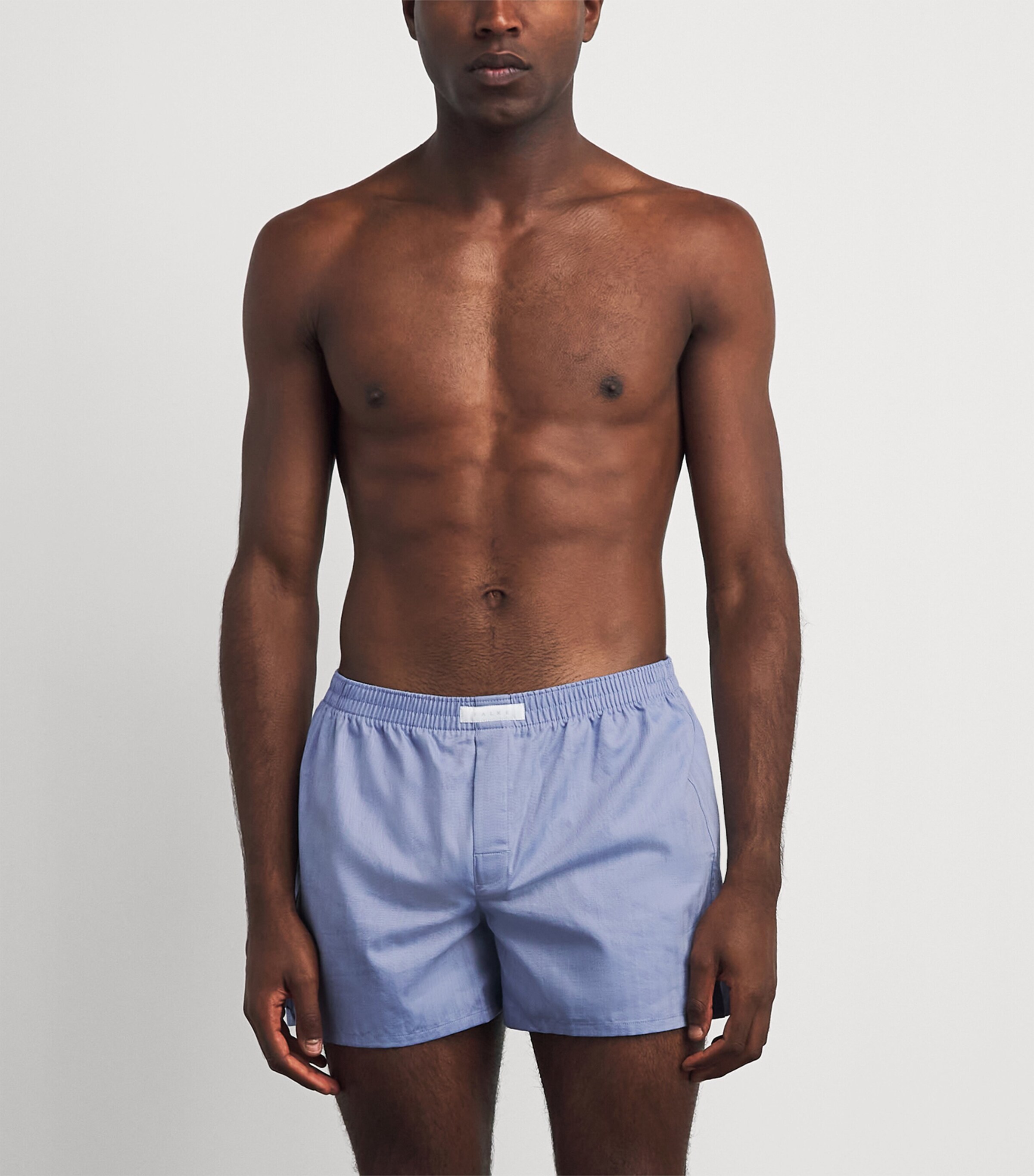 Falke Mens Cotton Woven Boxer Shorts Blue Image 2
