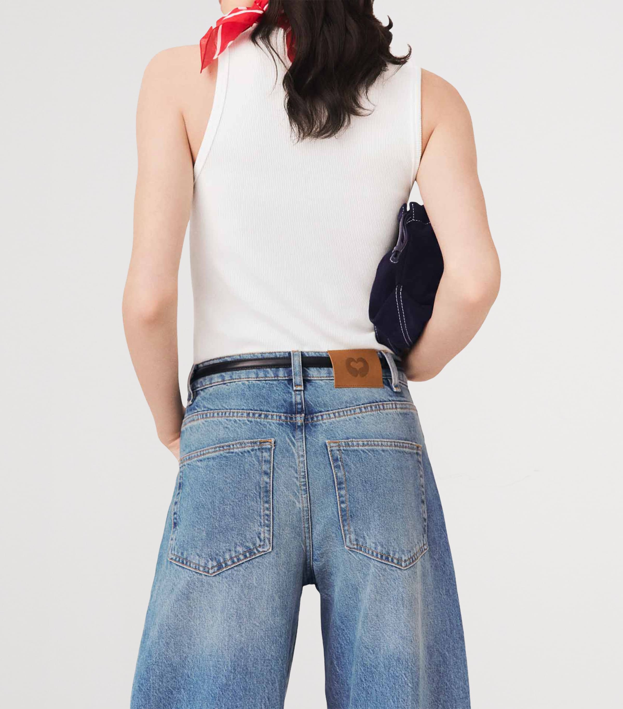 Maje Womens Cropped Barrel Jeans Blue Image 8