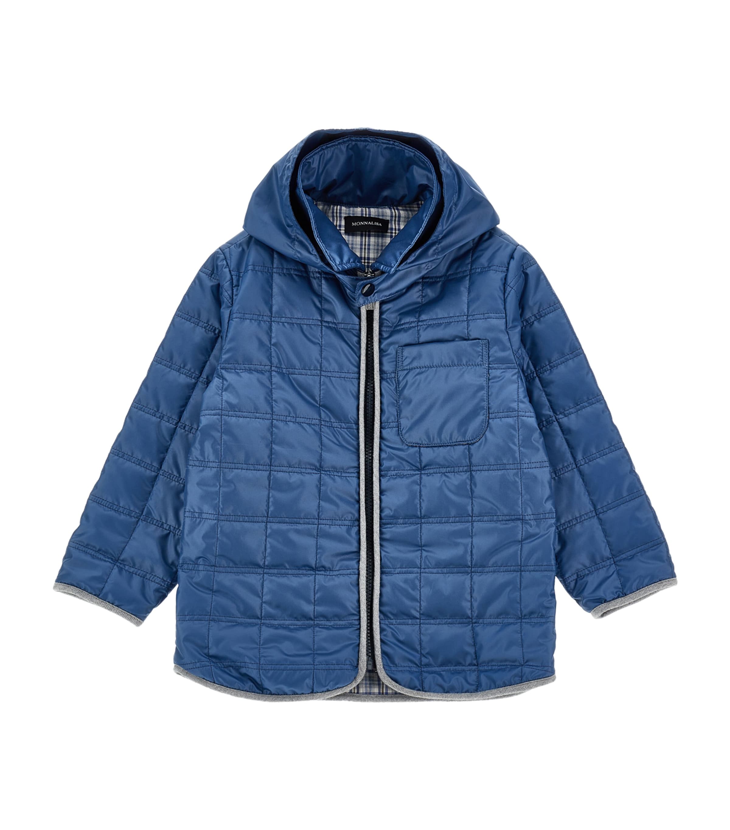 Monnalisa Quilted Lightweight Jacket In Blue