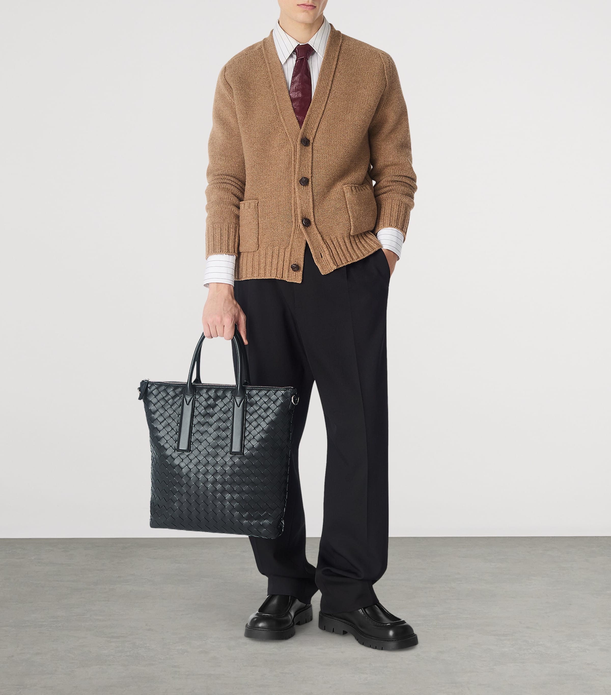 Bottega Veneta Leather Intrecciato North-South Tote Bag Image 4