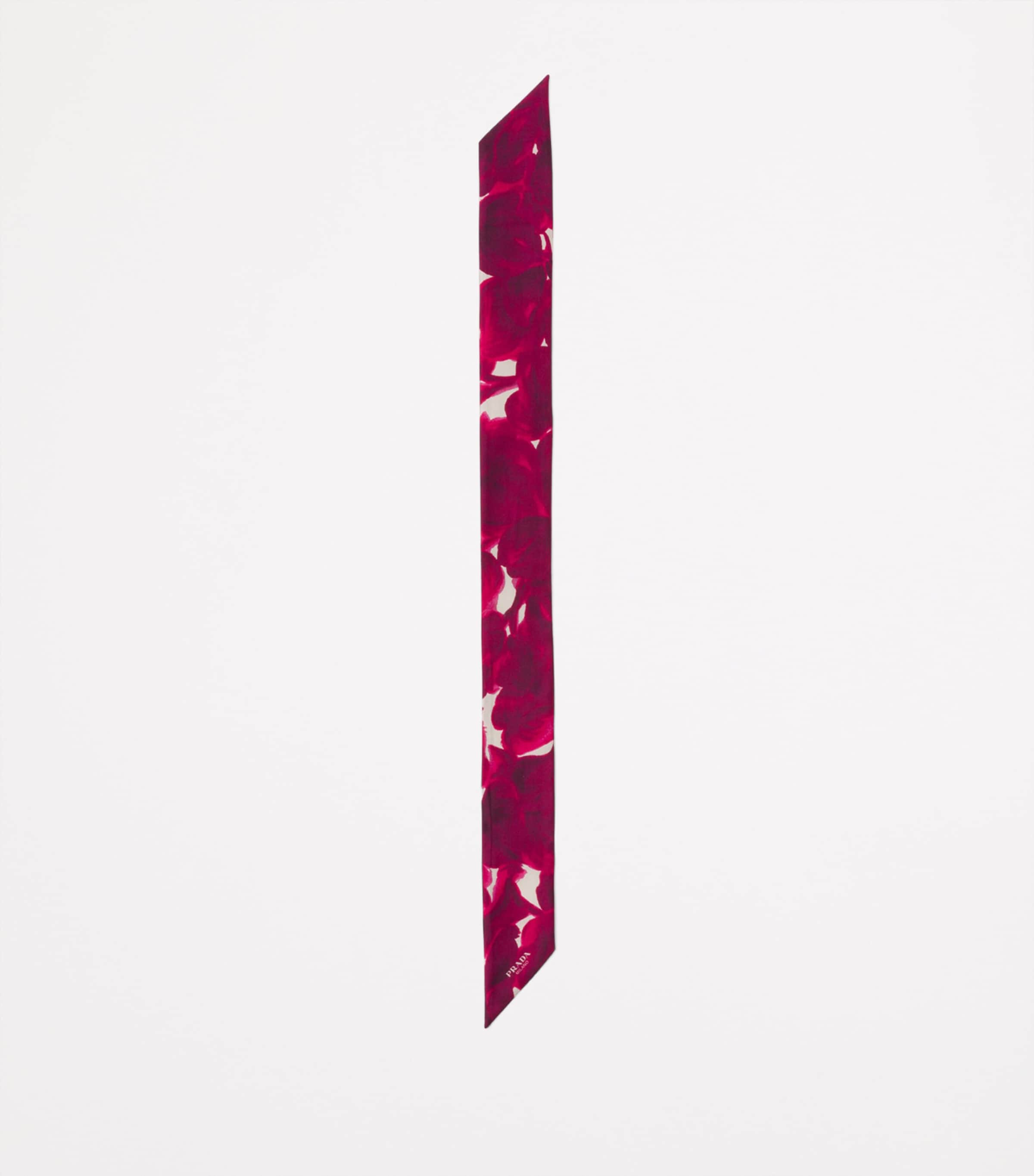 Prada Silk Printed Shantung Skinny Scarf Image 3
