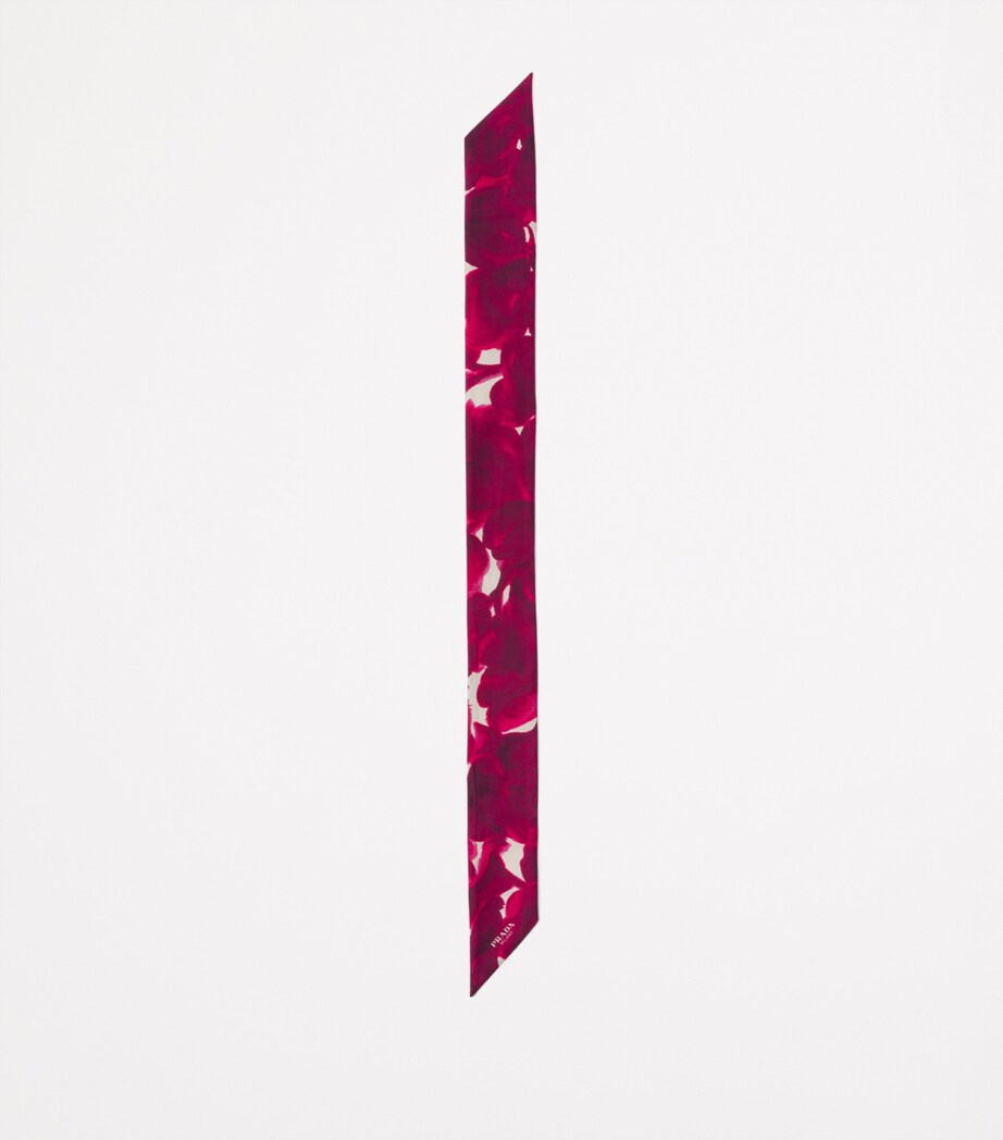Prada Silk Printed Shantung Skinny Scarf Image 3