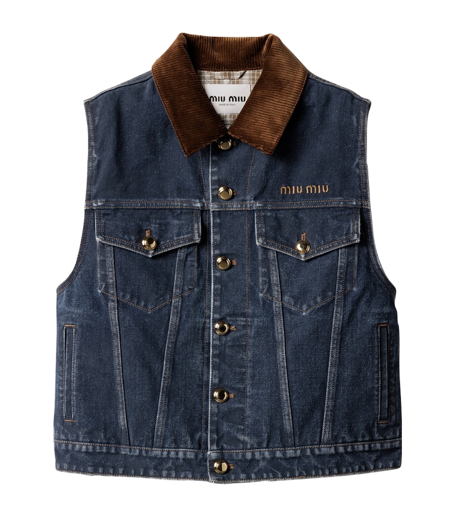 Denim Logo Vest F0008 Image 1