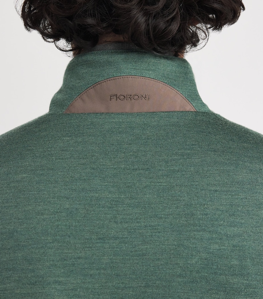Fioroni Cashmere Mens Reversible Bomber Jacket Green Peruvian Image 7