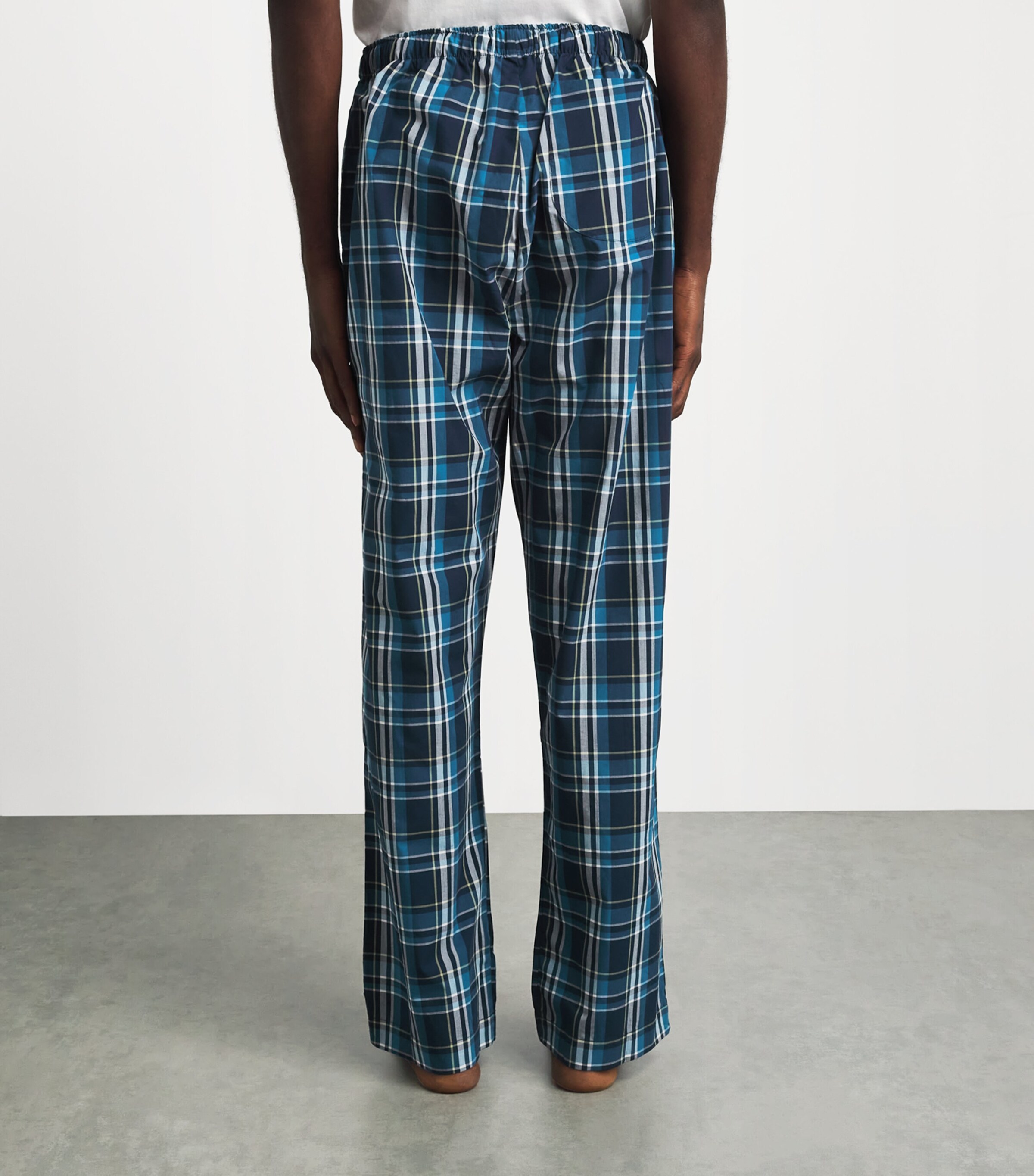 Derek Rose Mens Check Barker Pyjama Bottoms Nav Image 5