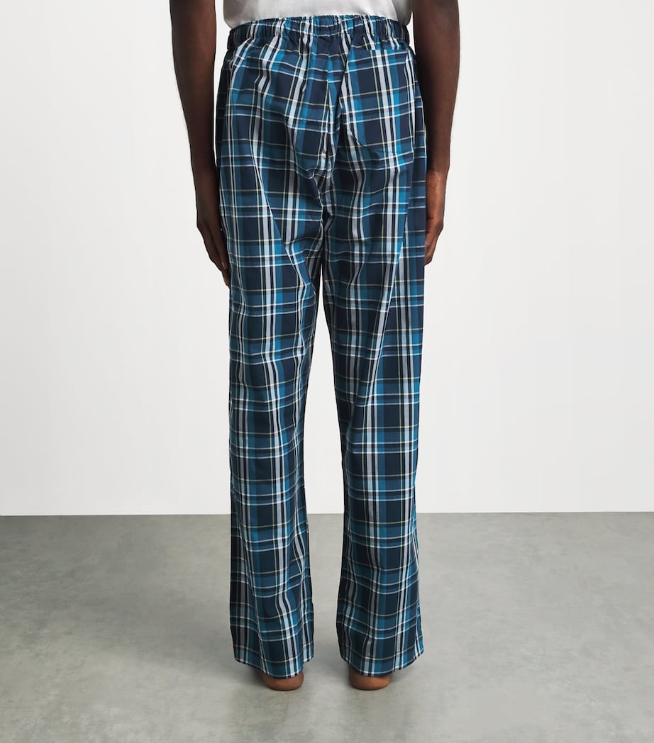 Derek Rose Mens Check Barker Pyjama Bottoms Nav Image 5