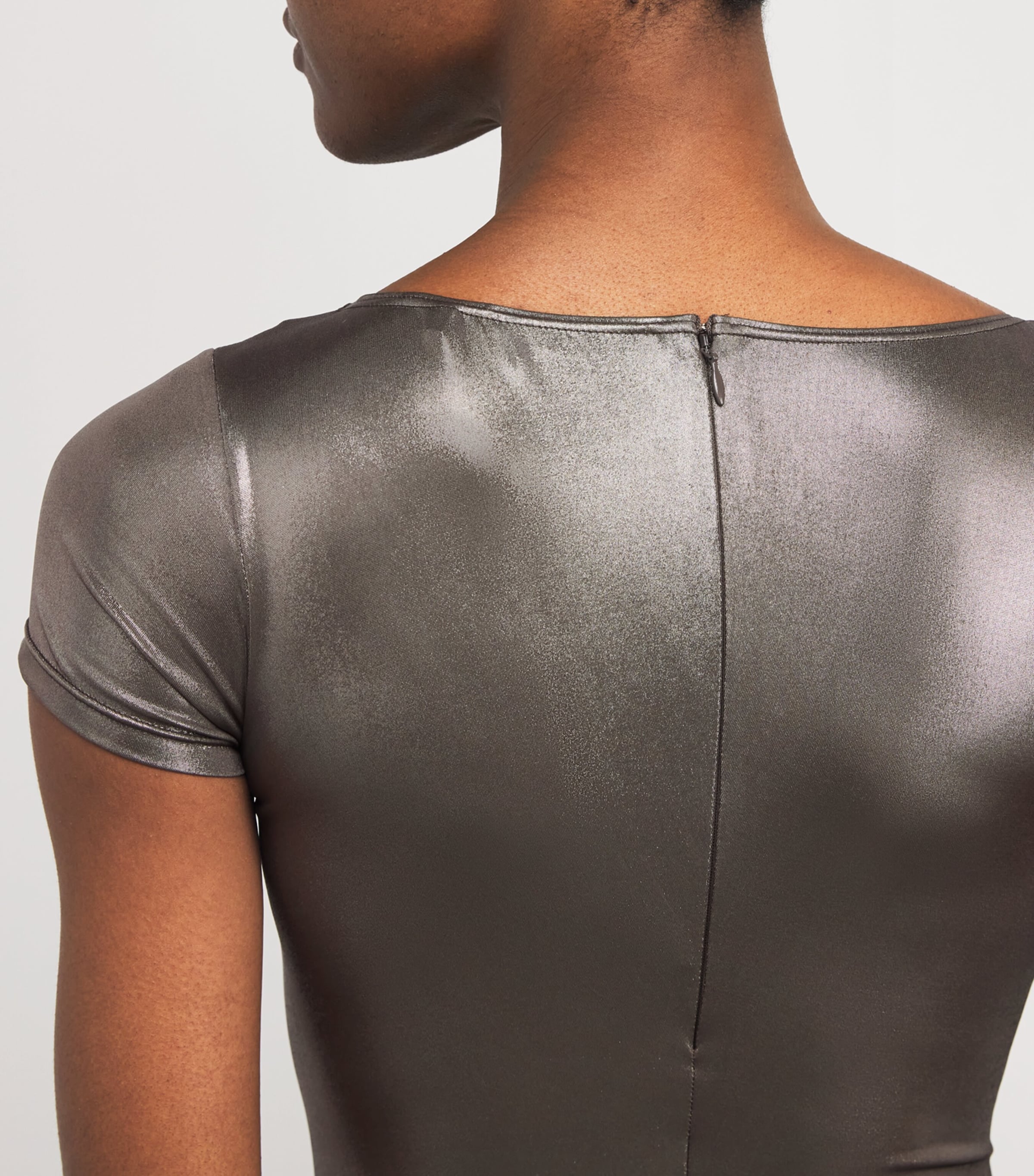 LAPOINTE Womens Metallic Bodysuit Steel Image 6