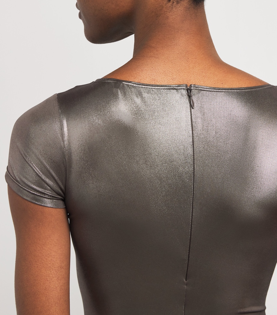 LAPOINTE Womens Metallic Bodysuit Steel Image 6