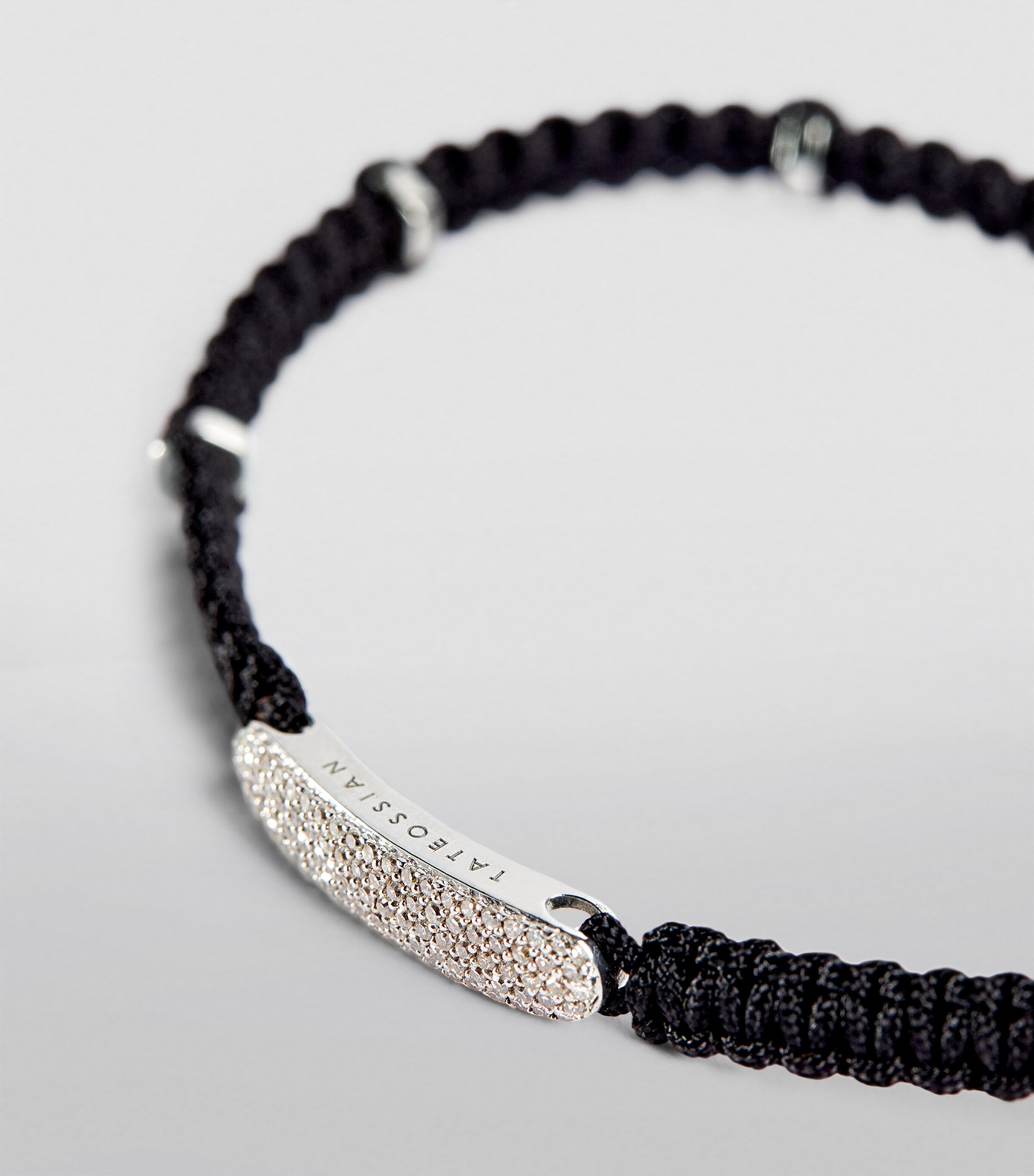 Silver Baton Macramé Bracelet SILVER/ BLACK Image 6