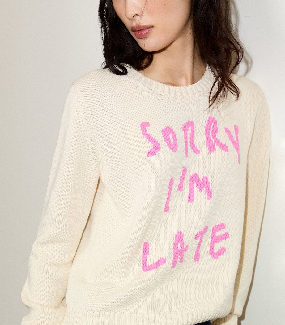 MAX&Co. Womens Cotton Slogan Sweater Wool White Image 5