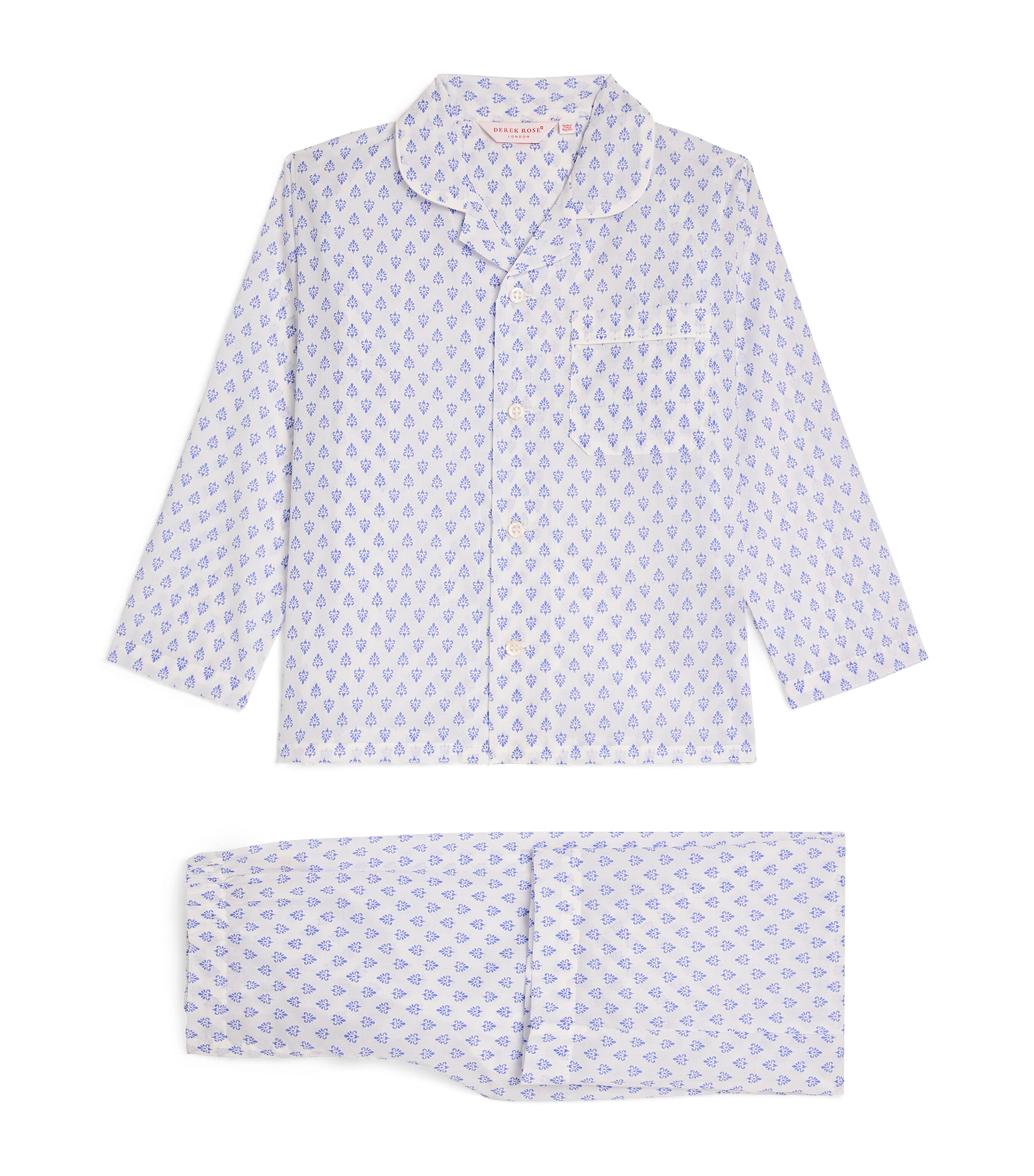 Derek Rose Cotton Nelson Pyjama Set In White