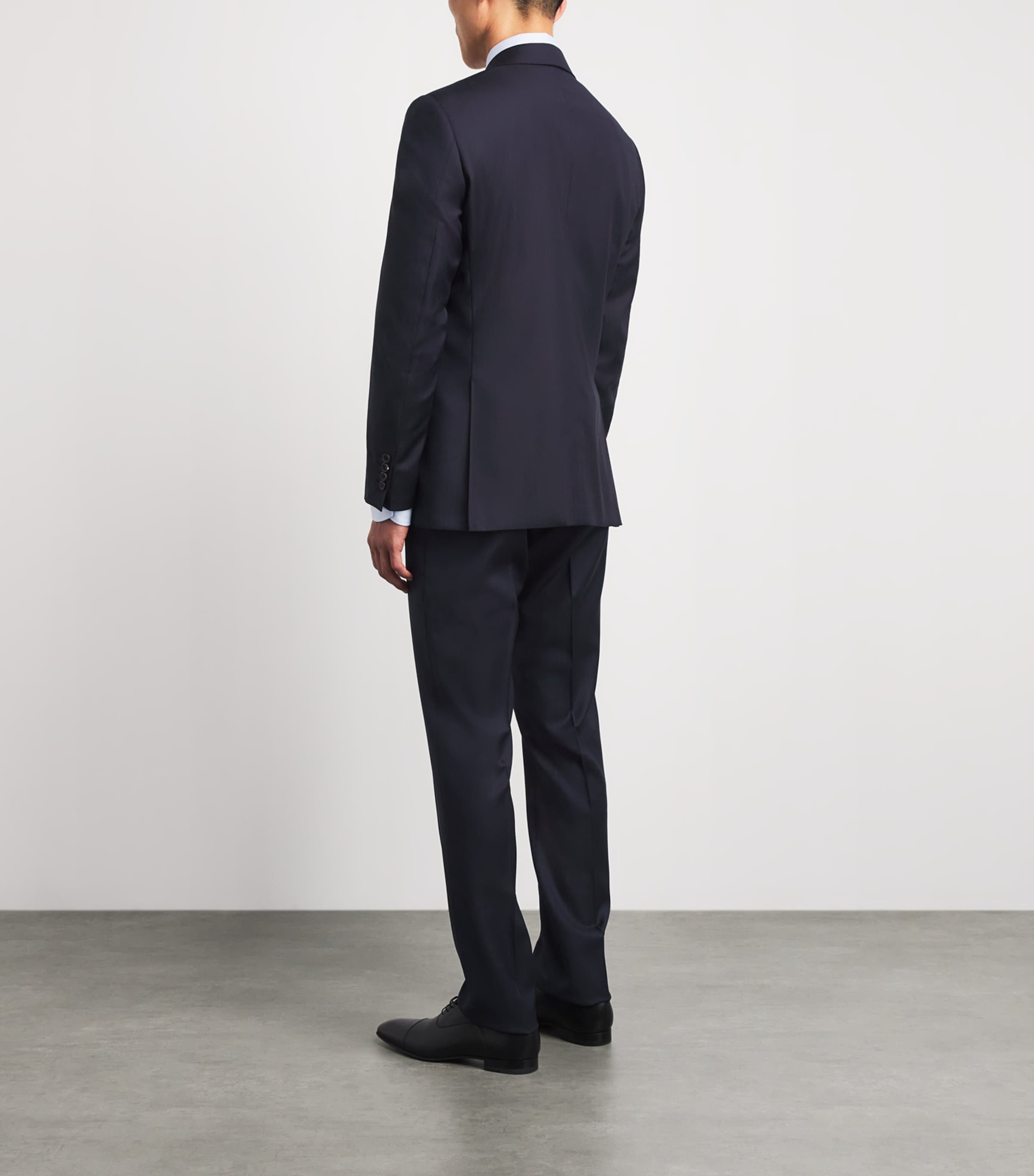 Canali Mens Wool Pinstripe 2-Piece Suit Navy Image 4