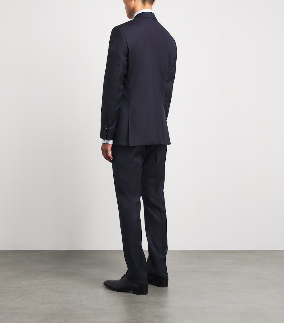 Canali Mens Wool Pinstripe 2-Piece Suit Navy Image 4