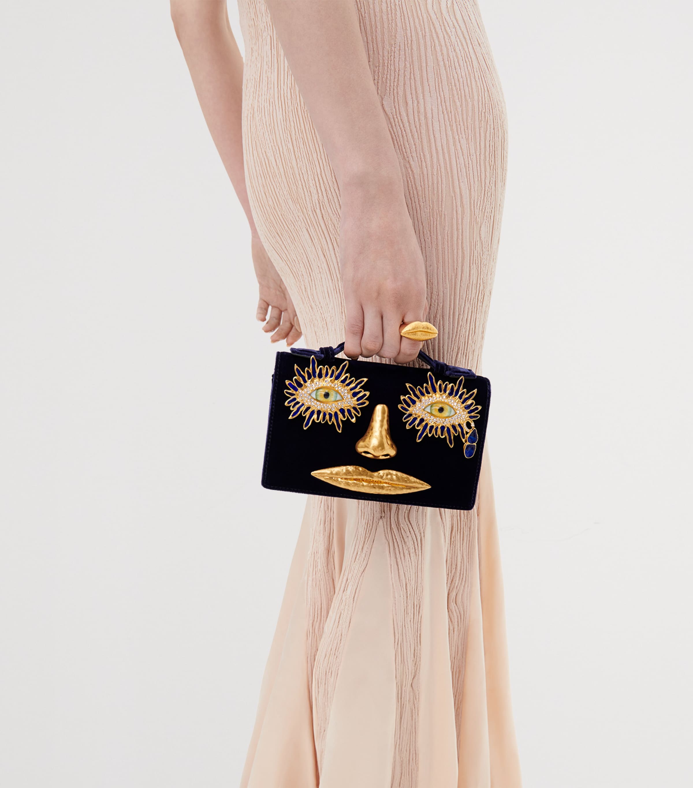 Schiaparelli Womens V-neck Mermaid Dress Nude Image 4