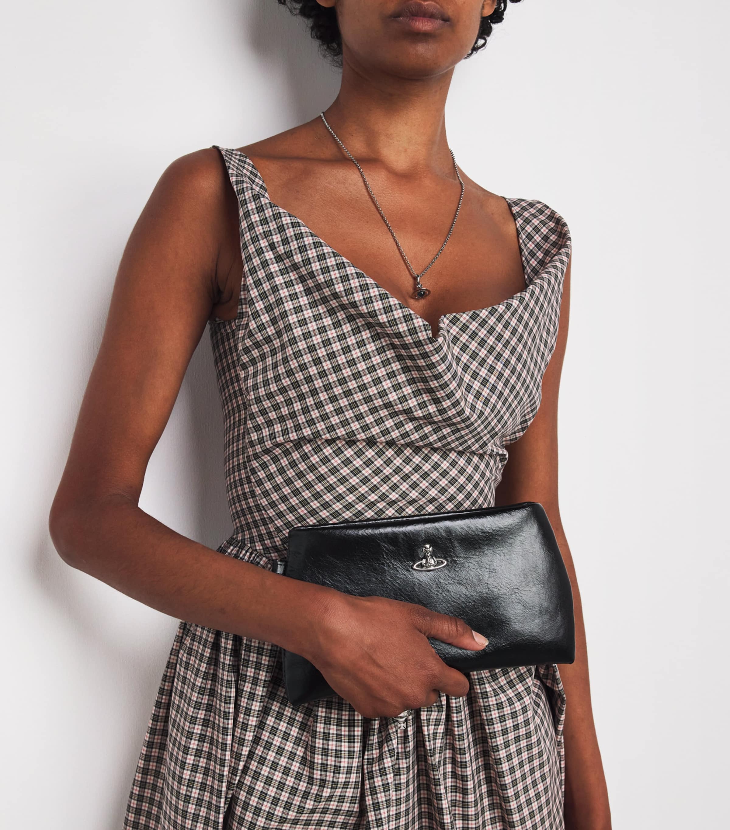 Vivienne Westwood Black Leather Sadie Wristlet Pouch | Harrods US Vivienne Westwood Black Leather Sadie Wristlet Pouch | Harrods US