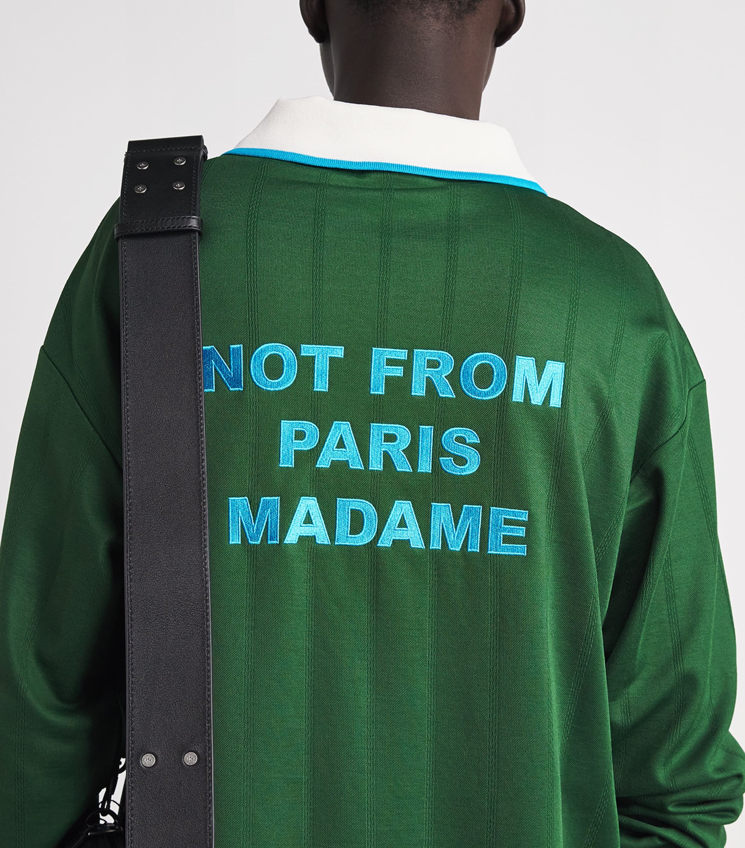 Drôle de Monsieur Mens Slogan Polo Shirt Eden Green Image 3